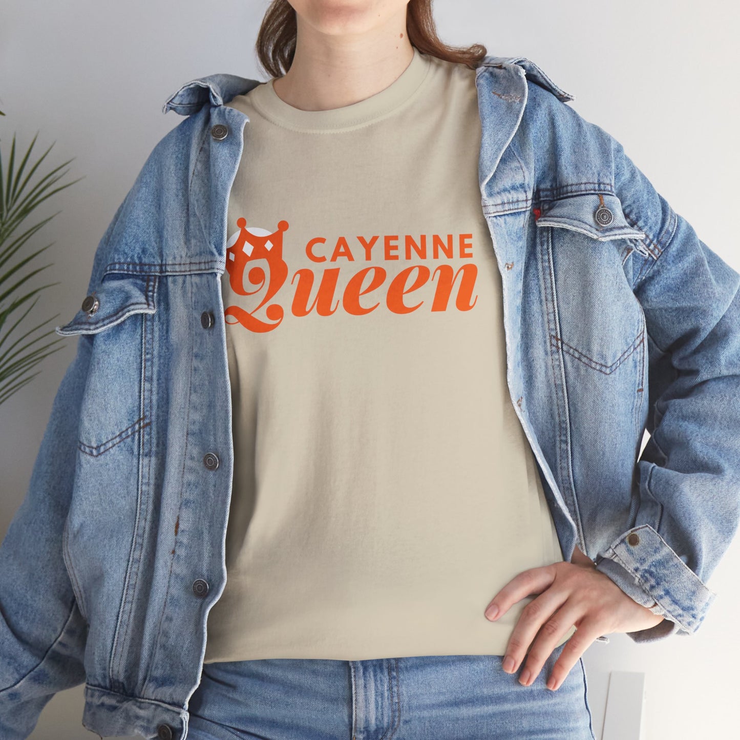 Cayenne Queen Unisex Heavy Cotton Tee, Casual Wear, Gift for Her, Birthday Shirt, Fun Quote Tee, Soft Cotton Top