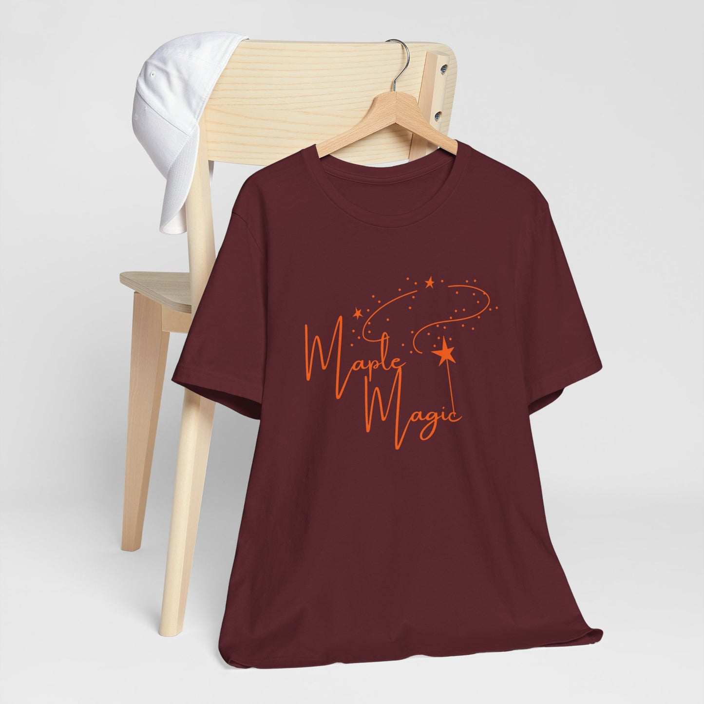 Maple Magic Unisex Tee, Cute Graphic Shirt, Fall Apparel, Seasonal Gift, Nature Lover T-Shirt, Cozy Vibes Fashion