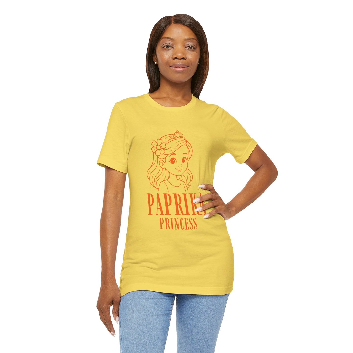 Paprika Princess Unisex Tee - Cute Graphic T-Shirt for Girls, Fun Casual Wear, Birthday Gift, Princess Theme, Gift for Kids