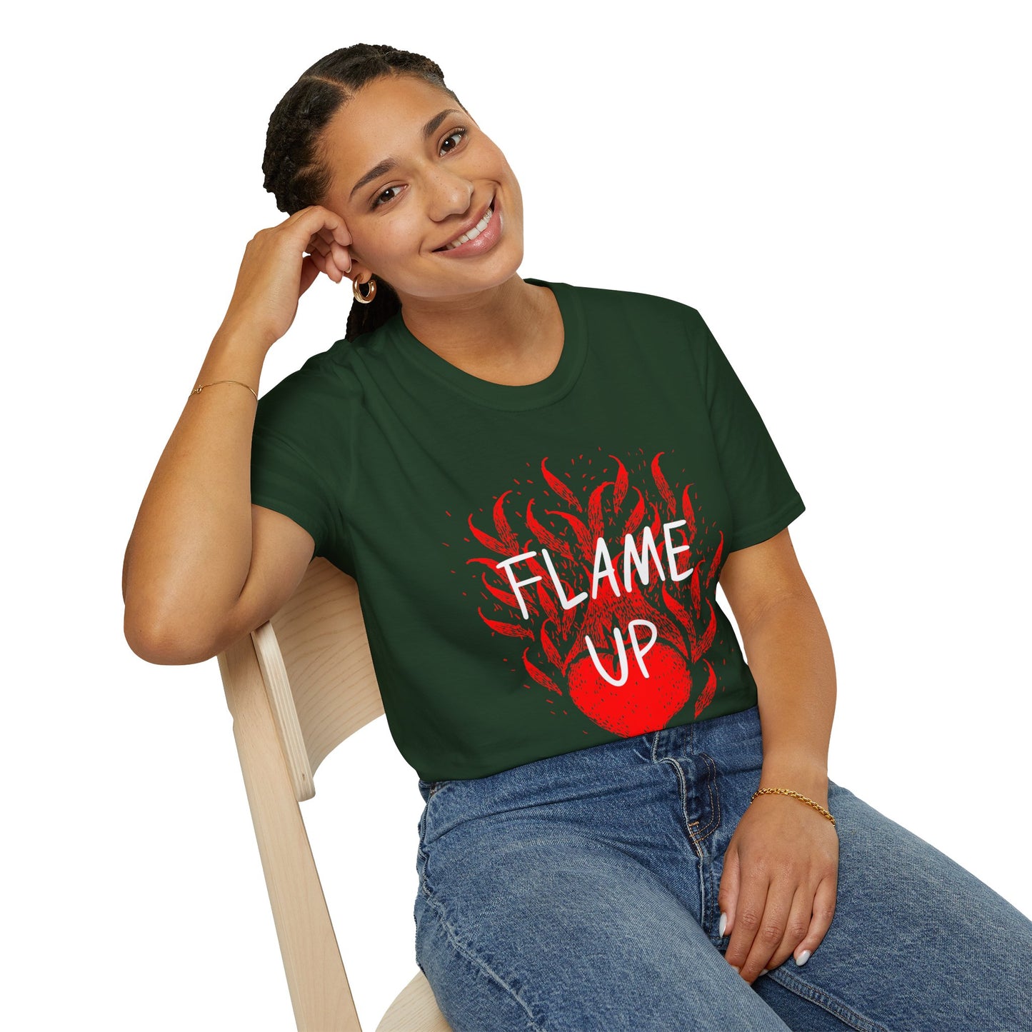 Fiery Motivation Unisex T-Shirt, Flame Up Graphic Tee, Gift for Fitness Lovers, Workout Apparel, Casual Wear