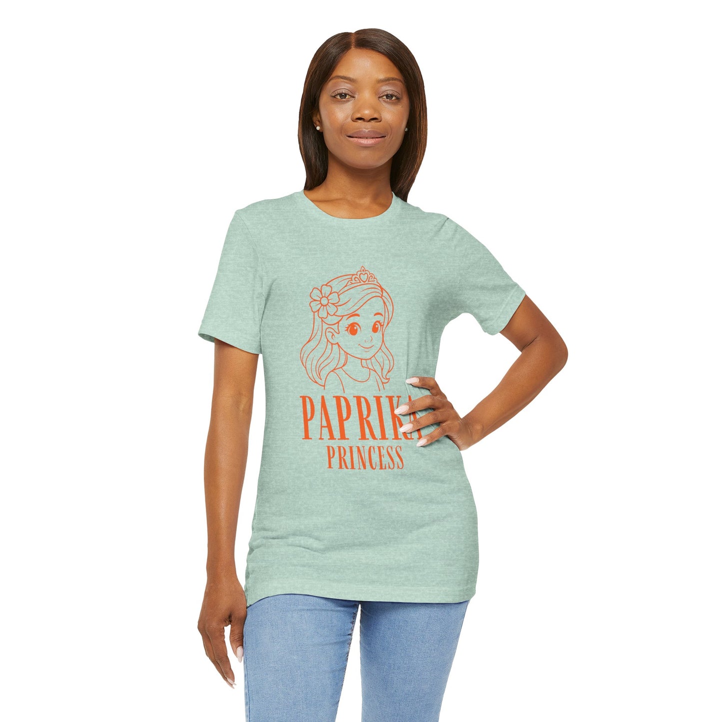 Paprika Princess Unisex Tee - Cute Graphic T-Shirt for Girls, Fun Casual Wear, Birthday Gift, Princess Theme, Gift for Kids