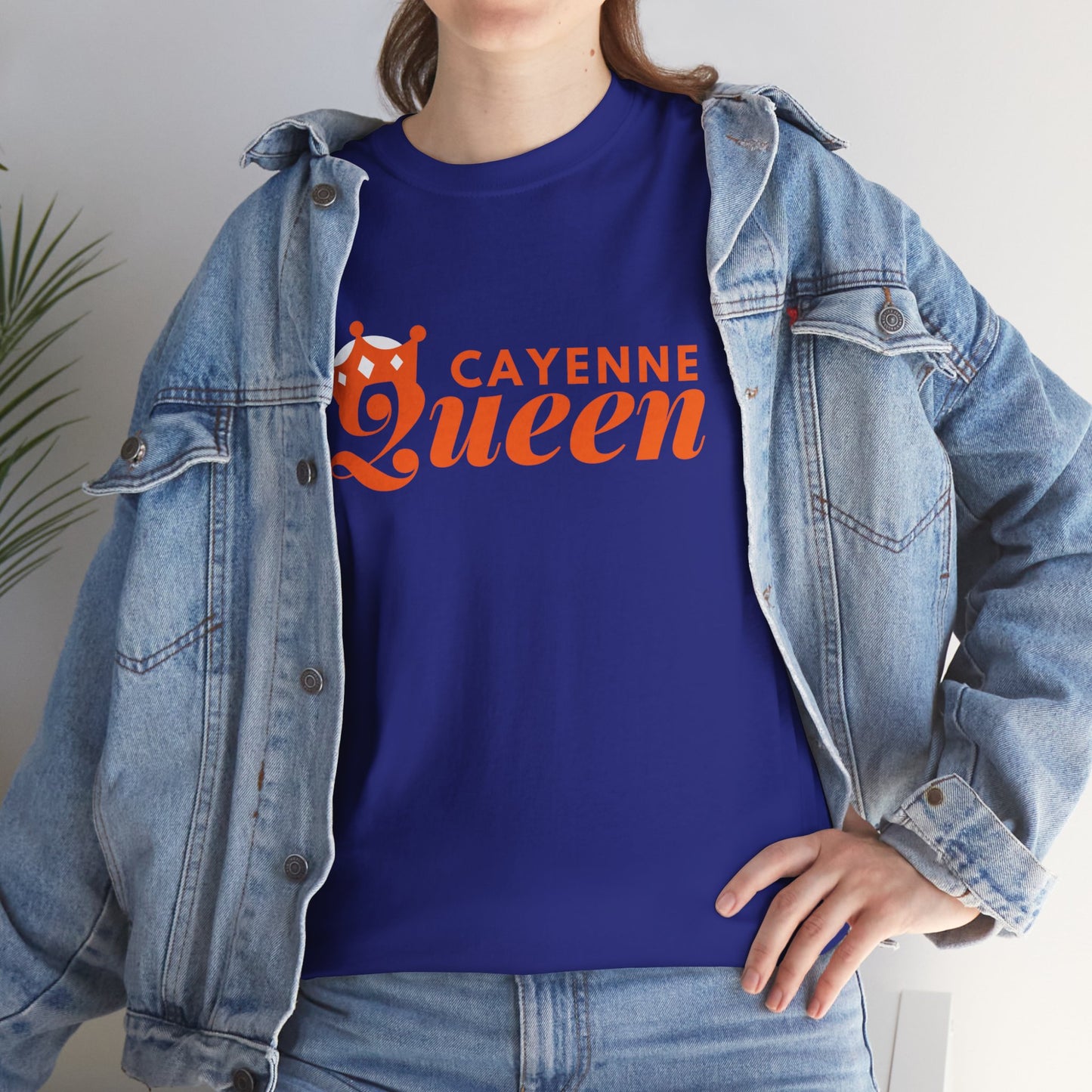 Cayenne Queen Unisex Heavy Cotton Tee, Casual Wear, Gift for Her, Birthday Shirt, Fun Quote Tee, Soft Cotton Top