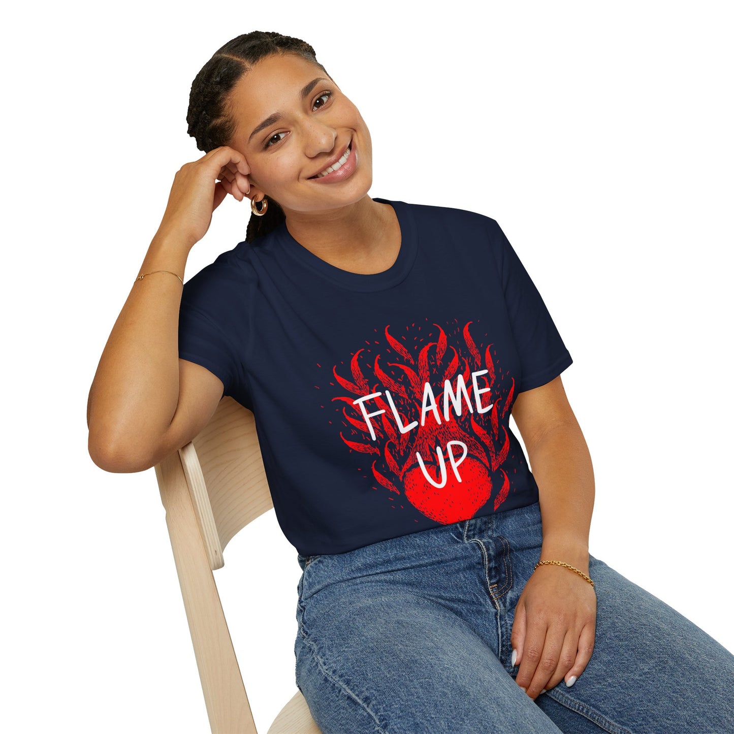Fiery Motivation Unisex T-Shirt, Flame Up Graphic Tee, Gift for Fitness Lovers, Workout Apparel, Casual Wear