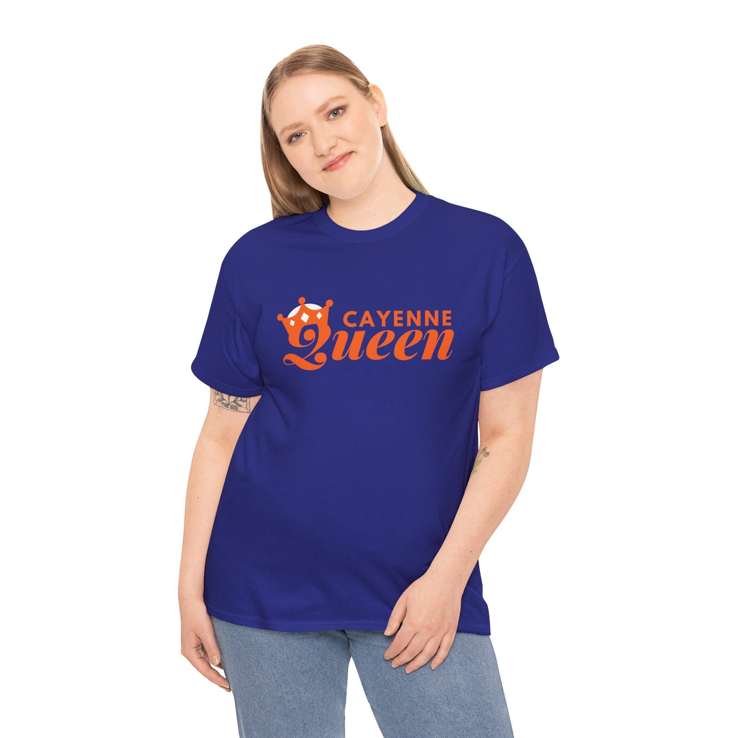 Cayenne Queen Unisex Heavy Cotton Tee, Casual Wear, Gift for Her, Birthday Shirt, Fun Quote Tee, Soft Cotton Top