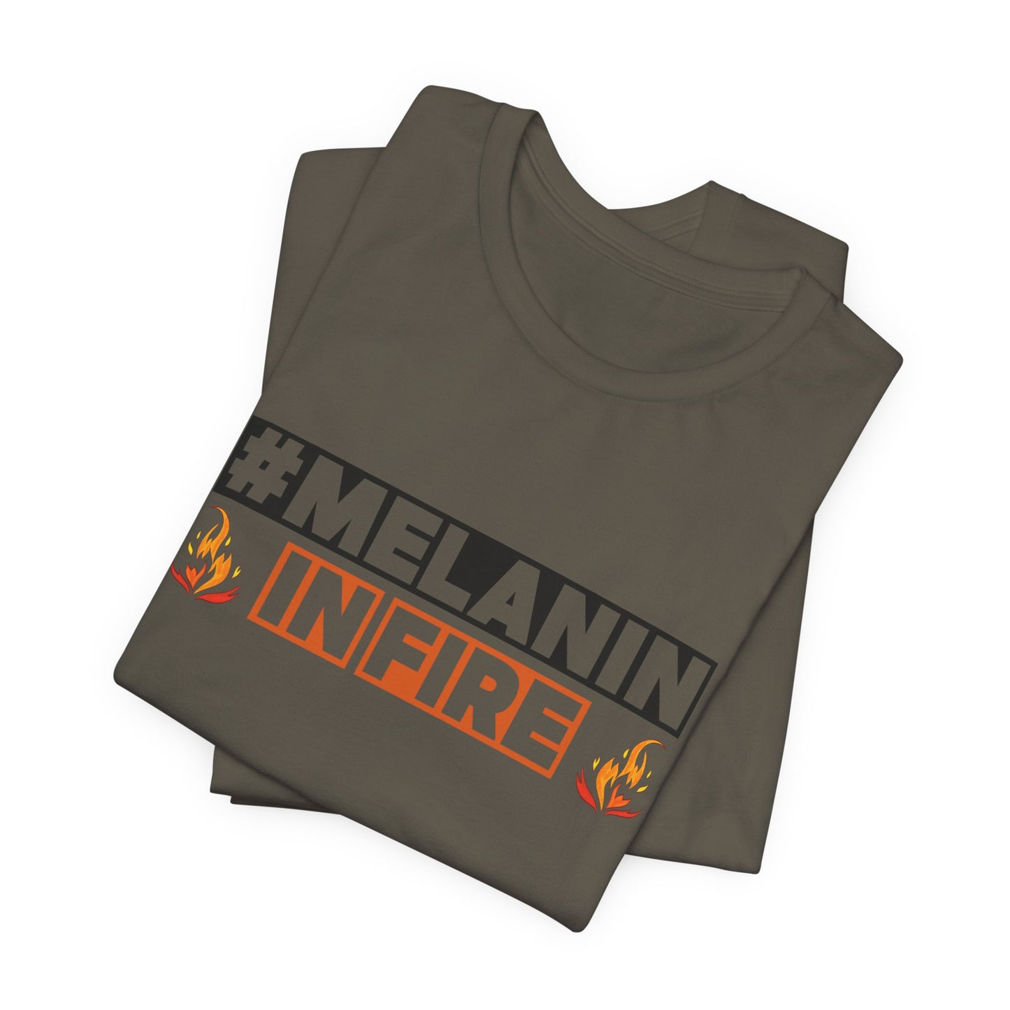 #MELANIN IN FIRE Tee - Empowering Unisex Jersey Short Sleeve, Black History Month, Gift for Friends, Pride Apparel, Urban Fashion