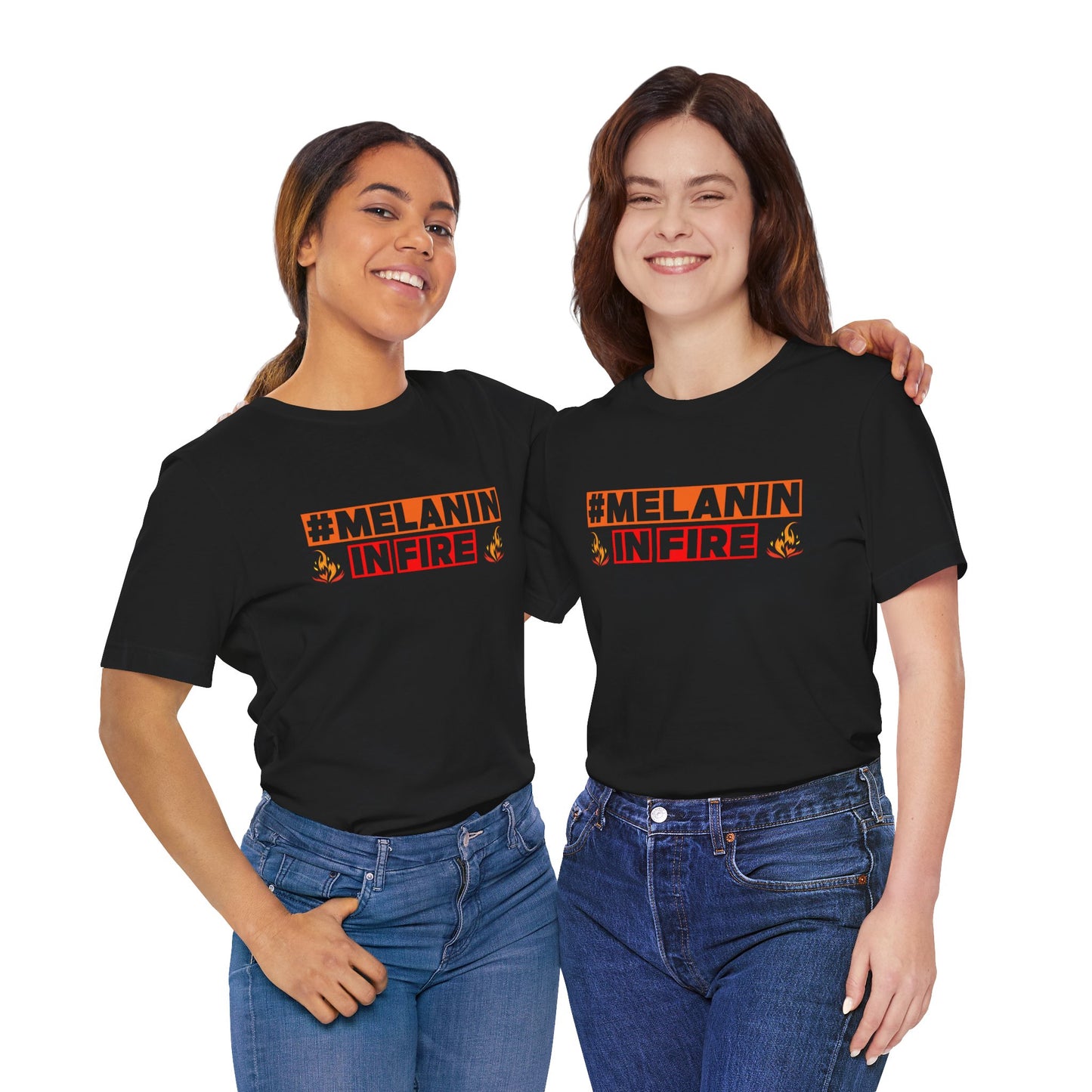 #MELANIN IN FIRE Unisex Jersey Tee, Summer Fashion, Afrocentric Shirt, Gift for Her, All-Occasion Top, Urban Lifestyle Wear