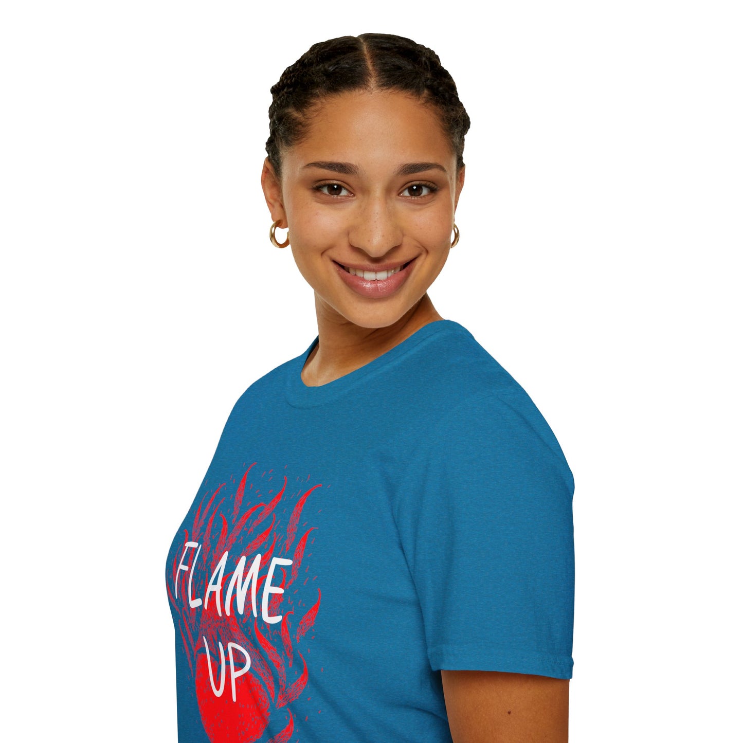 Fiery Motivation Unisex T-Shirt, Flame Up Graphic Tee, Gift for Fitness Lovers, Workout Apparel, Casual Wear