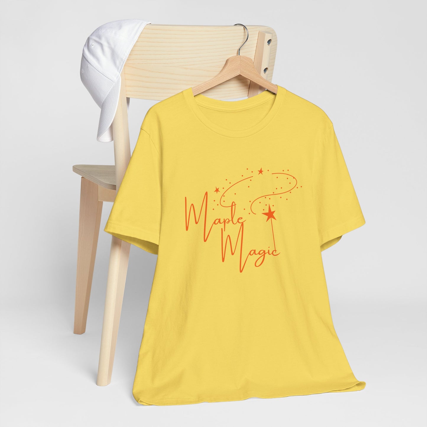 Maple Magic Unisex Tee, Cute Graphic Shirt, Fall Apparel, Seasonal Gift, Nature Lover T-Shirt, Cozy Vibes Fashion