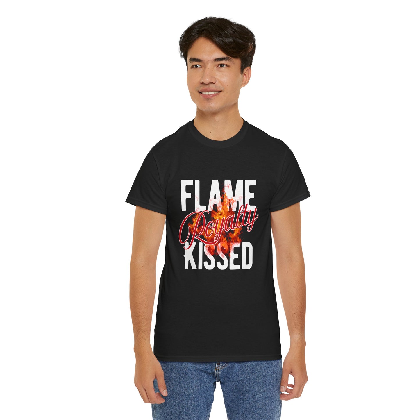 Flame Kissed Unisex Heavy Cotton Tee - Trendy Graphic Tee, Streetwear Fashion, Gift for Him/Her, Casual Outfit Staple, Statement Shirt