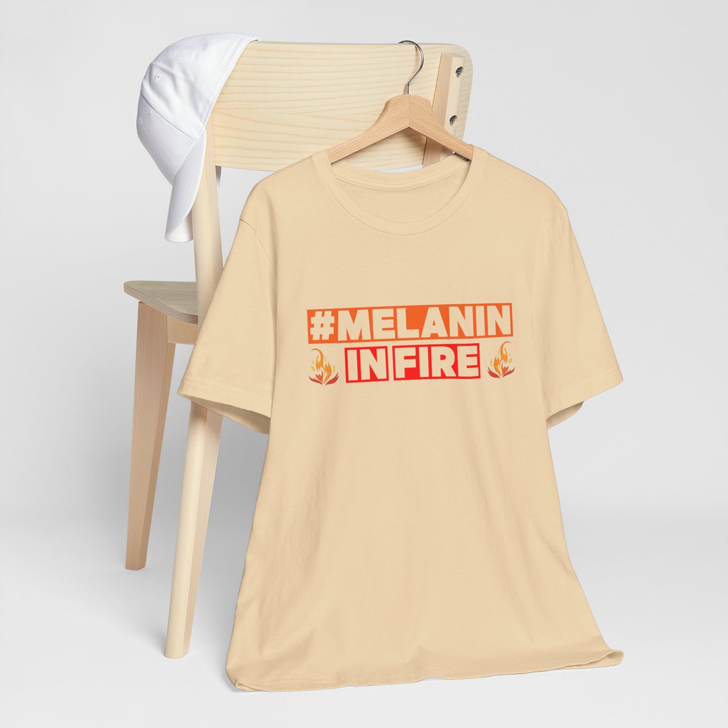 #MELANIN IN FIRE Unisex Jersey Tee, Summer Fashion, Afrocentric Shirt, Gift for Her, All-Occasion Top, Urban Lifestyle Wear