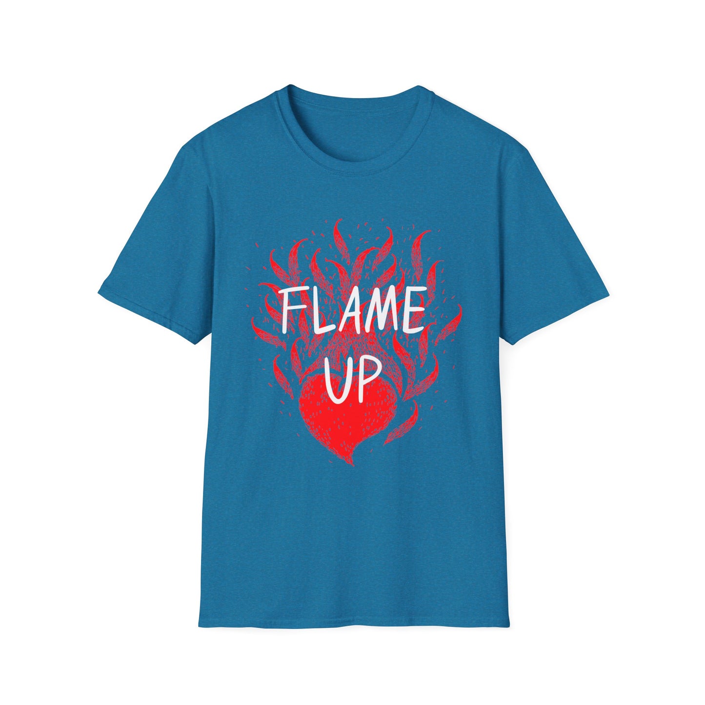 Fiery Motivation Unisex T-Shirt, Flame Up Graphic Tee, Gift for Fitness Lovers, Workout Apparel, Casual Wear