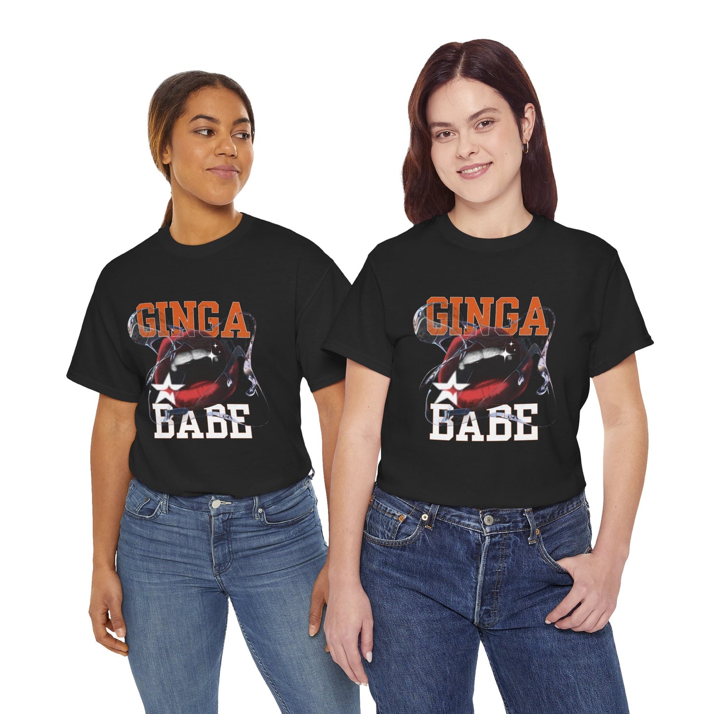 Ginga Babe Unisex Heavy Cotton Tee, Casual Graphic Shirt, Fun Streetwear, Perfect Gift for Birthdays, Festivals, Everyday Wear