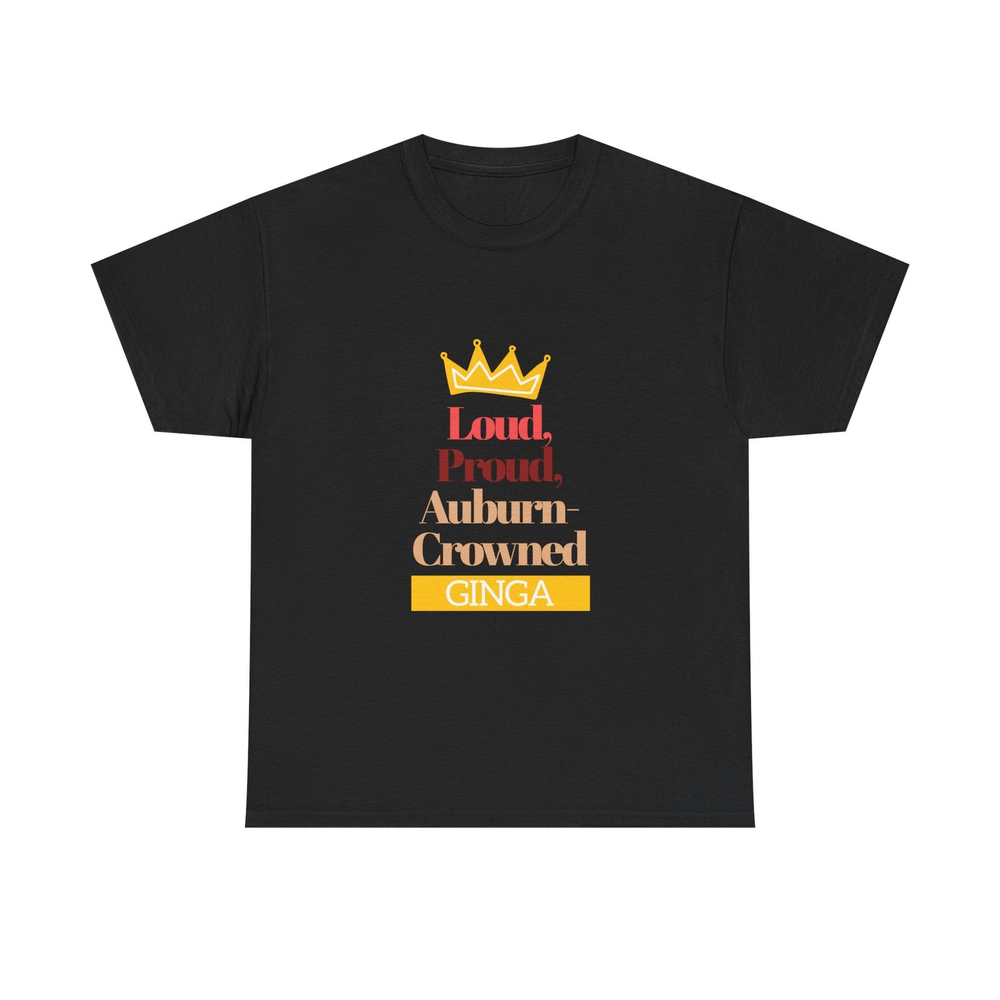 Proud Auburn Crowned Ginga T-Shirt - Unisex Heavy Cotton Tee, Gift for Her, Family Reunion, Birthday, Casual Wear, Motivational Tee