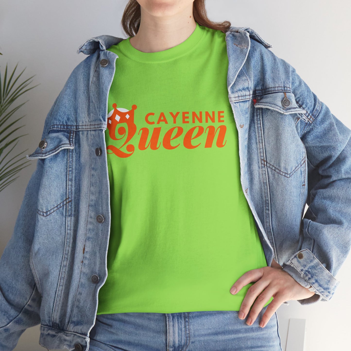 Cayenne Queen Unisex Heavy Cotton Tee, Casual Wear, Gift for Her, Birthday Shirt, Fun Quote Tee, Soft Cotton Top