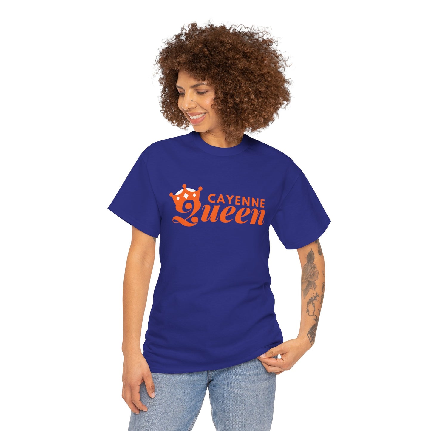Cayenne Queen Unisex Heavy Cotton Tee, Casual Wear, Gift for Her, Birthday Shirt, Fun Quote Tee, Soft Cotton Top