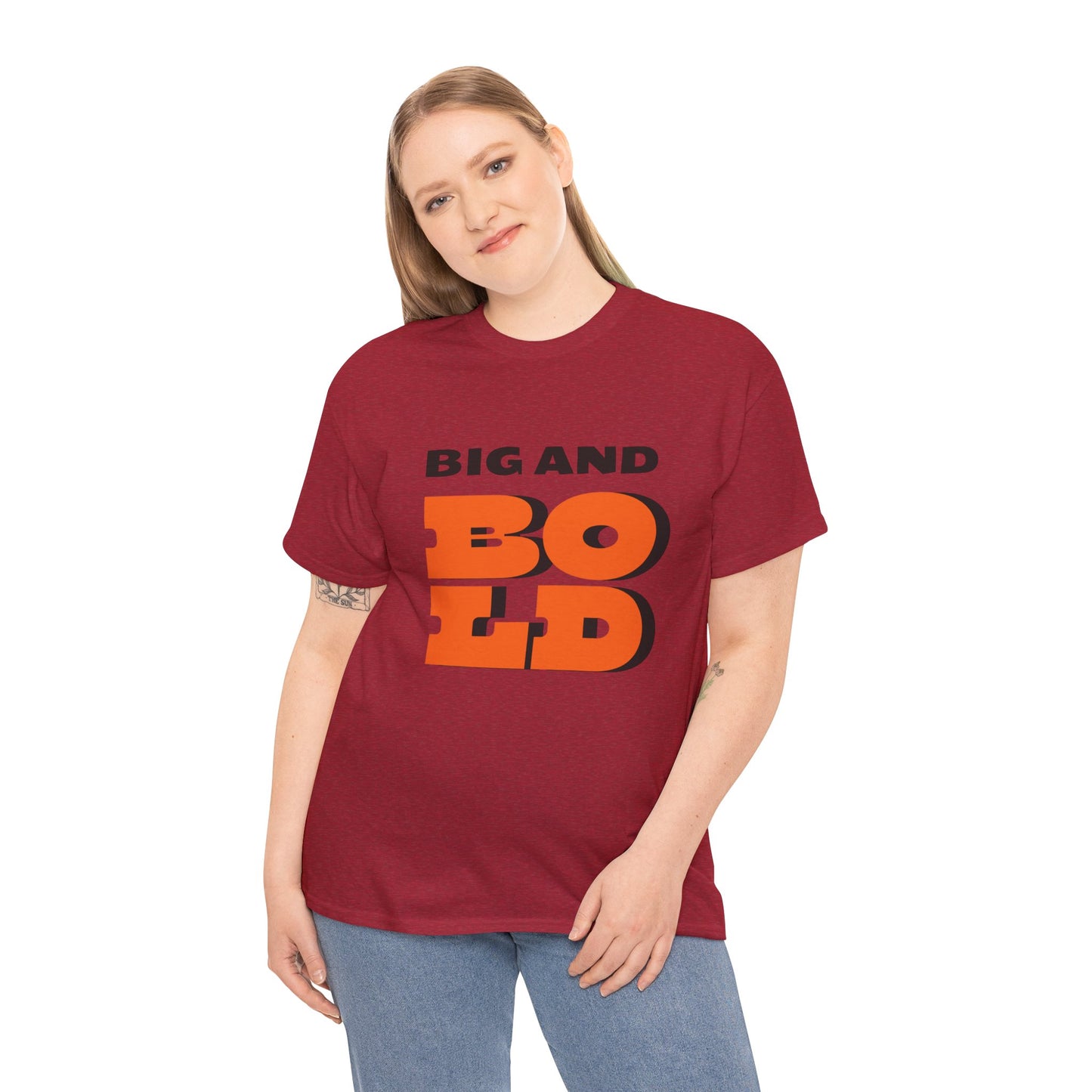Big and Bold Unisex Heavy Cotton Tee, Casual Wear, Street Style, Gift for Him/Her, Everyday Comfort, Graphic Tee