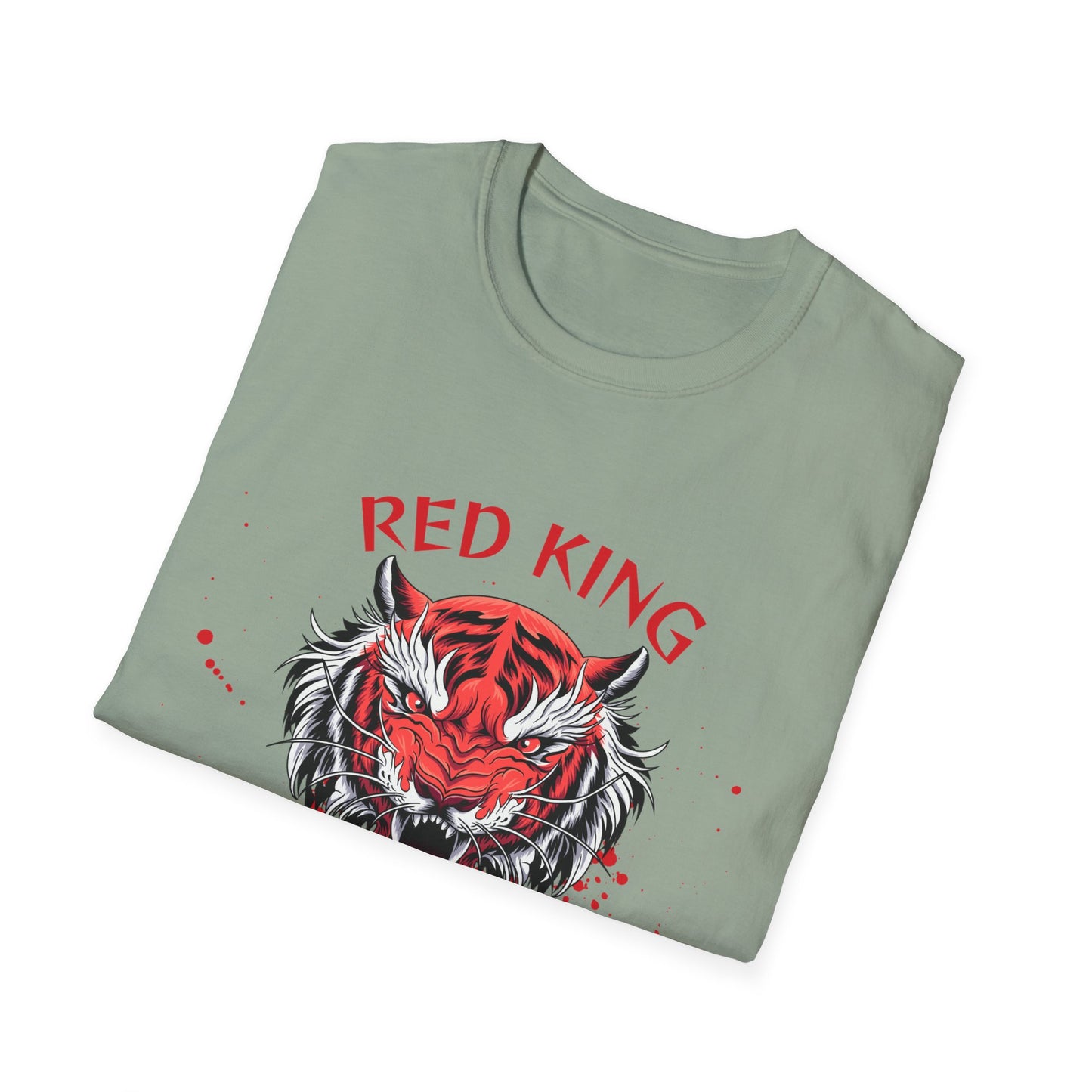 Fierce Red King Tiger T-Shirt, Bold Graphic Tee, Unisex Apparel, Streetwear Style, Gift for Animal Lovers