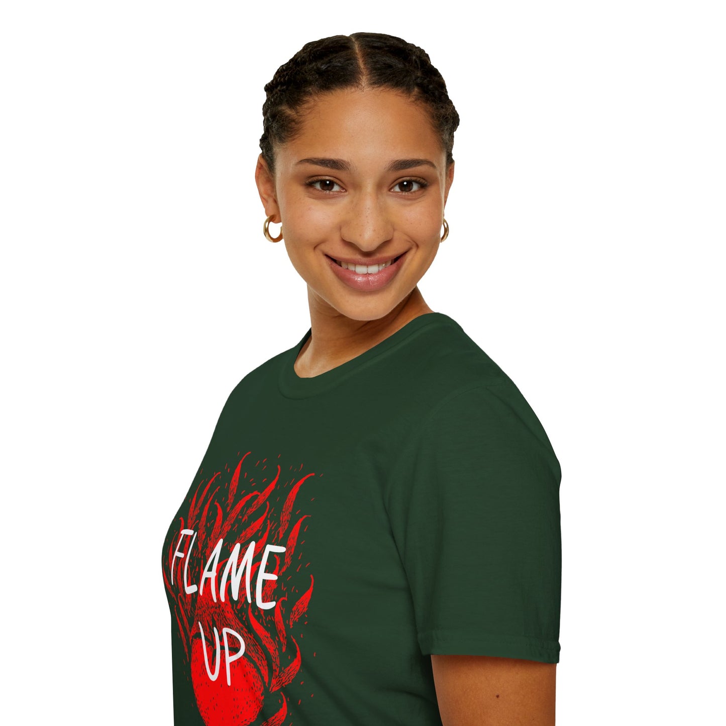 Fiery Motivation Unisex T-Shirt, Flame Up Graphic Tee, Gift for Fitness Lovers, Workout Apparel, Casual Wear