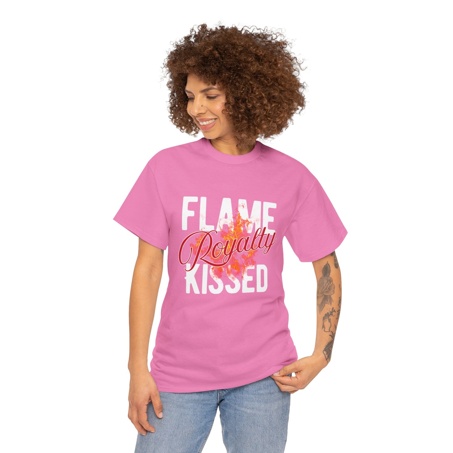 Flame Kissed Unisex Heavy Cotton Tee - Trendy Graphic Tee, Streetwear Fashion, Gift for Him/Her, Casual Outfit Staple, Statement Shirt