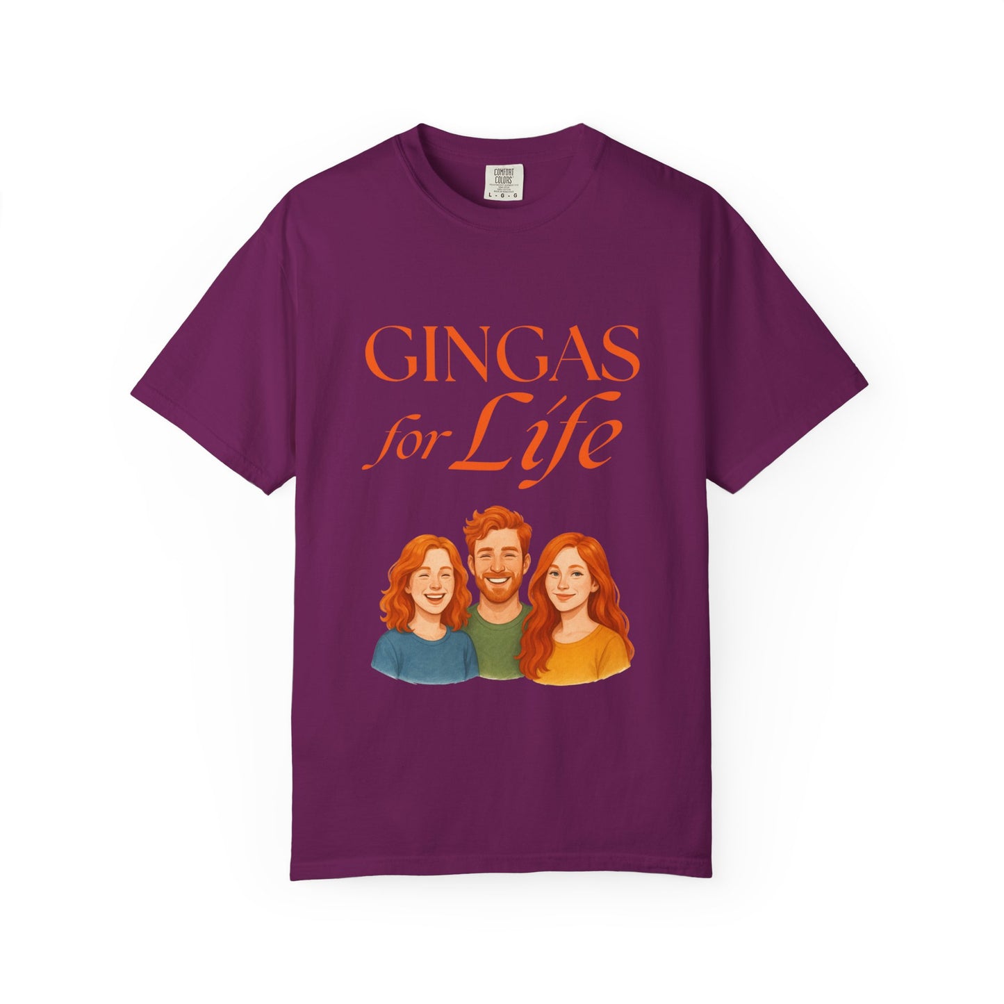 Gingas for Life T-Shirt, Fun T-Shirt for Redheads, Unisex Gift for Friends, Casual Wear, Celebration Tee