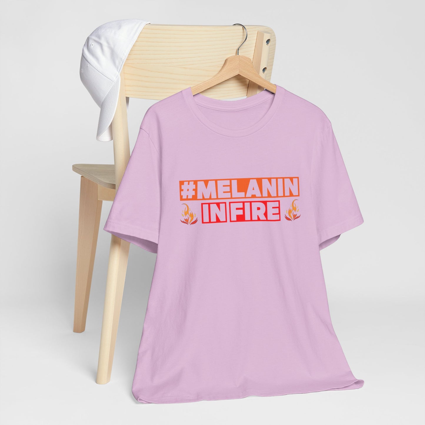 #MELANIN IN FIRE Unisex Jersey Tee, Summer Fashion, Afrocentric Shirt, Gift for Her, All-Occasion Top, Urban Lifestyle Wear