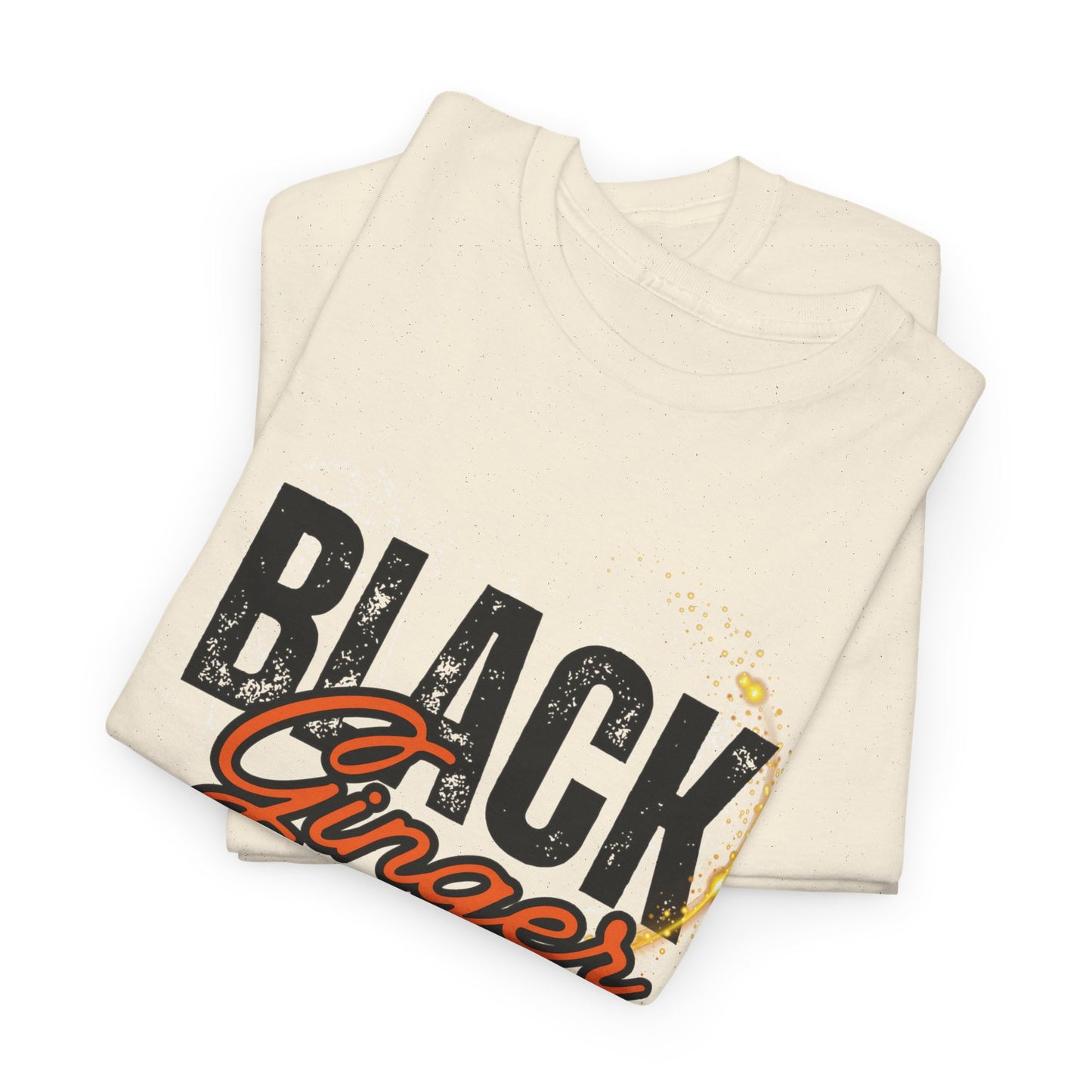 Unisex Heavy Cotton Tee with 'Black Ginger Magic' Design, Empowering Gift for Witches, Everyday Wear, Festivals, Spirituality