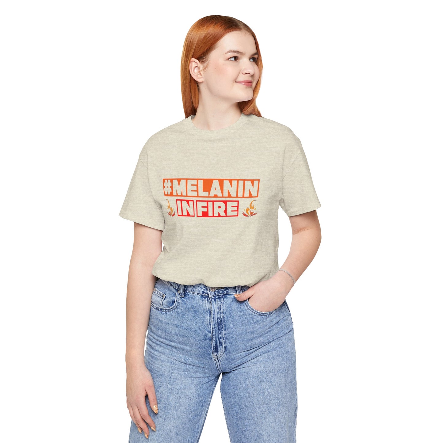 #MELANIN IN FIRE Unisex Jersey Tee, Summer Fashion, Afrocentric Shirt, Gift for Her, All-Occasion Top, Urban Lifestyle Wear