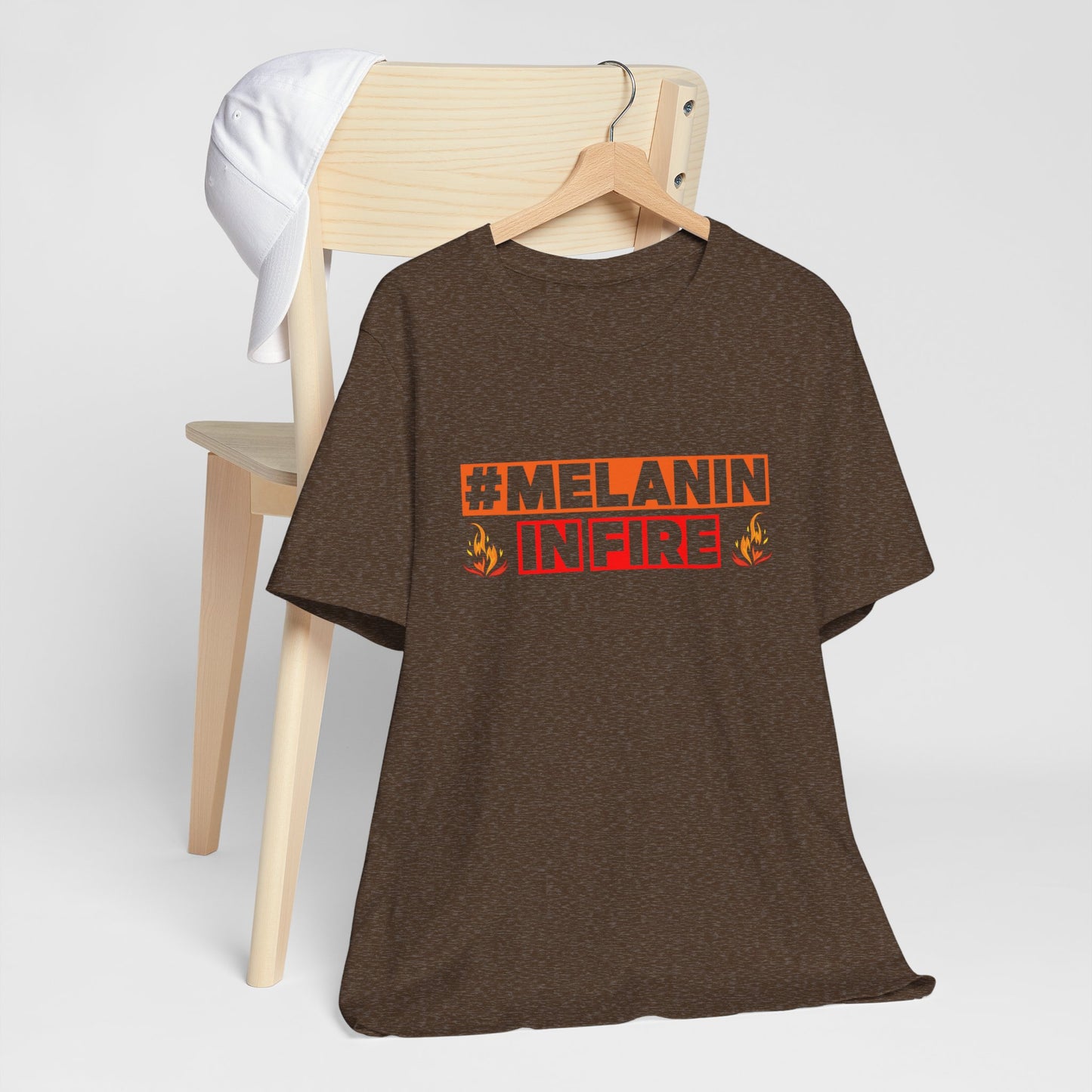 #MELANIN IN FIRE Unisex Jersey Tee, Summer Fashion, Afrocentric Shirt, Gift for Her, All-Occasion Top, Urban Lifestyle Wear