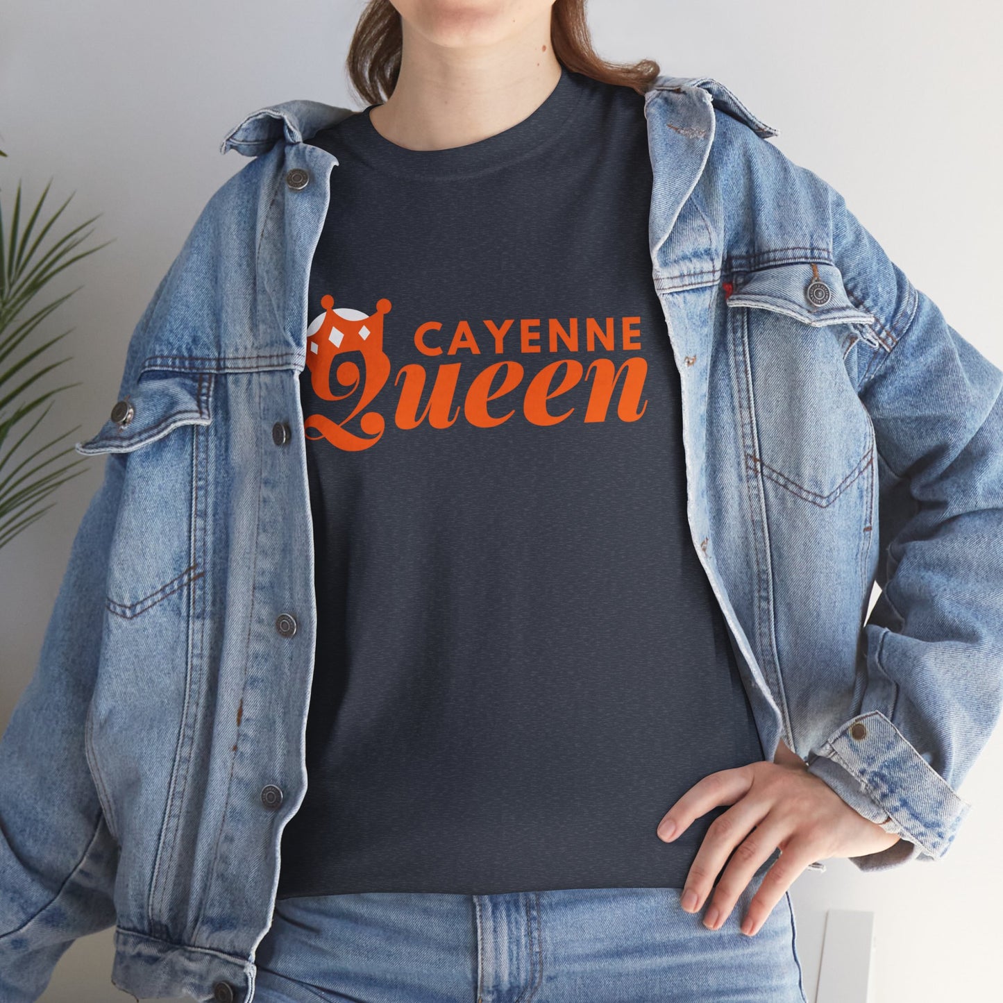 Cayenne Queen Unisex Heavy Cotton Tee, Casual Wear, Gift for Her, Birthday Shirt, Fun Quote Tee, Soft Cotton Top