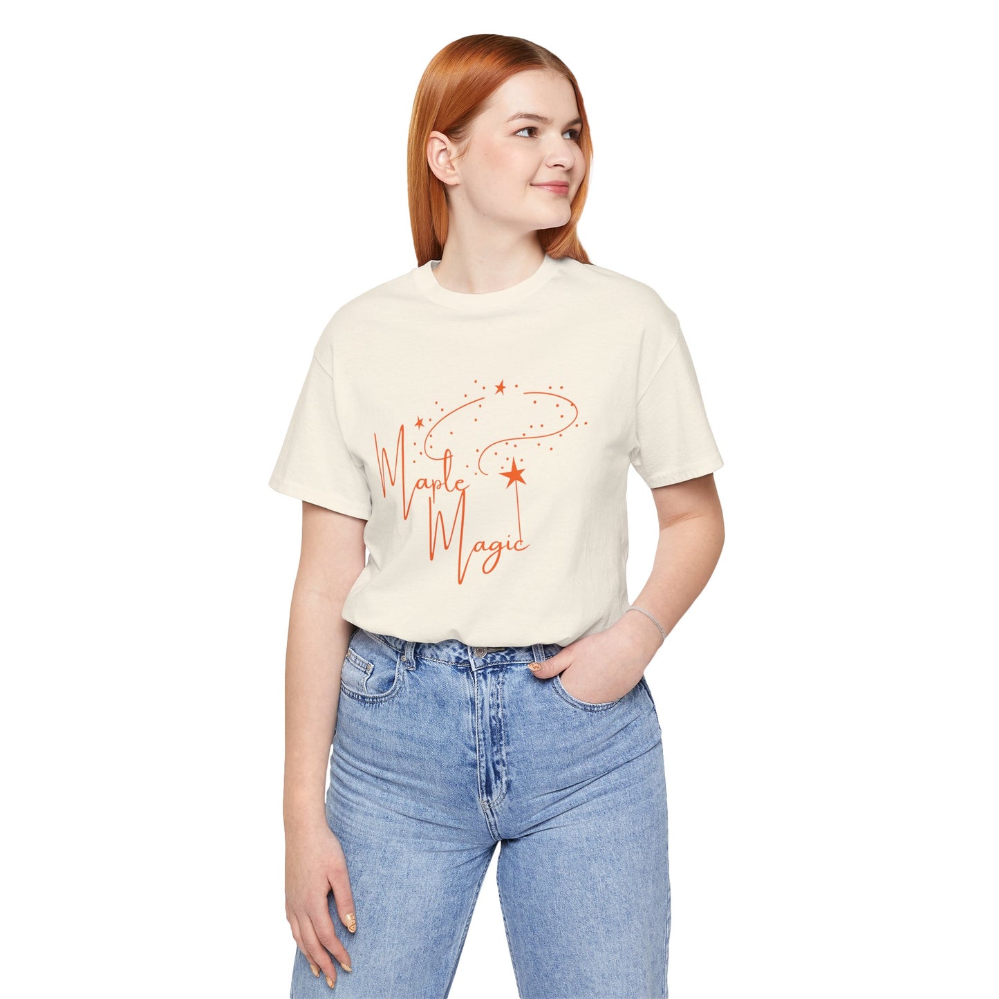 Maple Magic Unisex Tee, Cute Graphic Shirt, Fall Apparel, Seasonal Gift, Nature Lover T-Shirt, Cozy Vibes Fashion