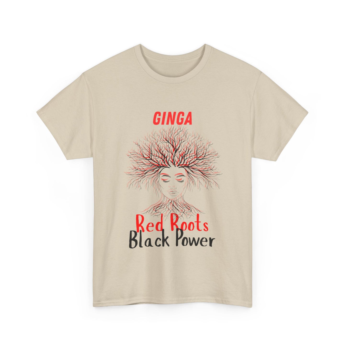 Empowering Art Tee: GINGA, Red Boots, Black Power, Unisex Cotton Shirt, Black History Month, Gifts for Activists, Statement Apparel