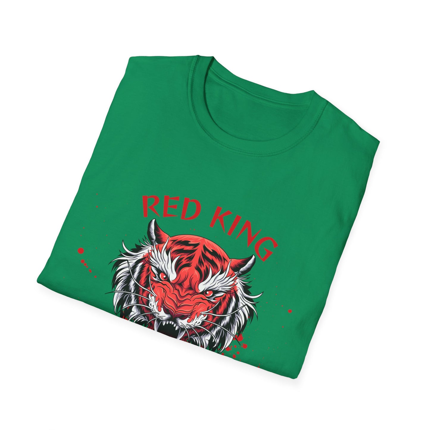 Fierce Red King Tiger T-Shirt, Bold Graphic Tee, Unisex Apparel, Streetwear Style, Gift for Animal Lovers
