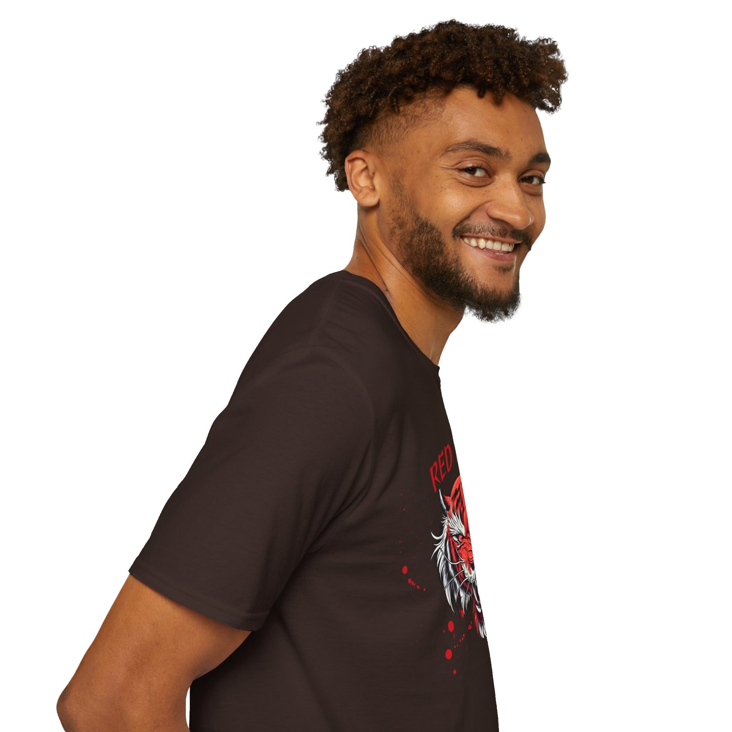 Fierce Red King Tiger T-Shirt, Bold Graphic Tee, Unisex Apparel, Streetwear Style, Gift for Animal Lovers