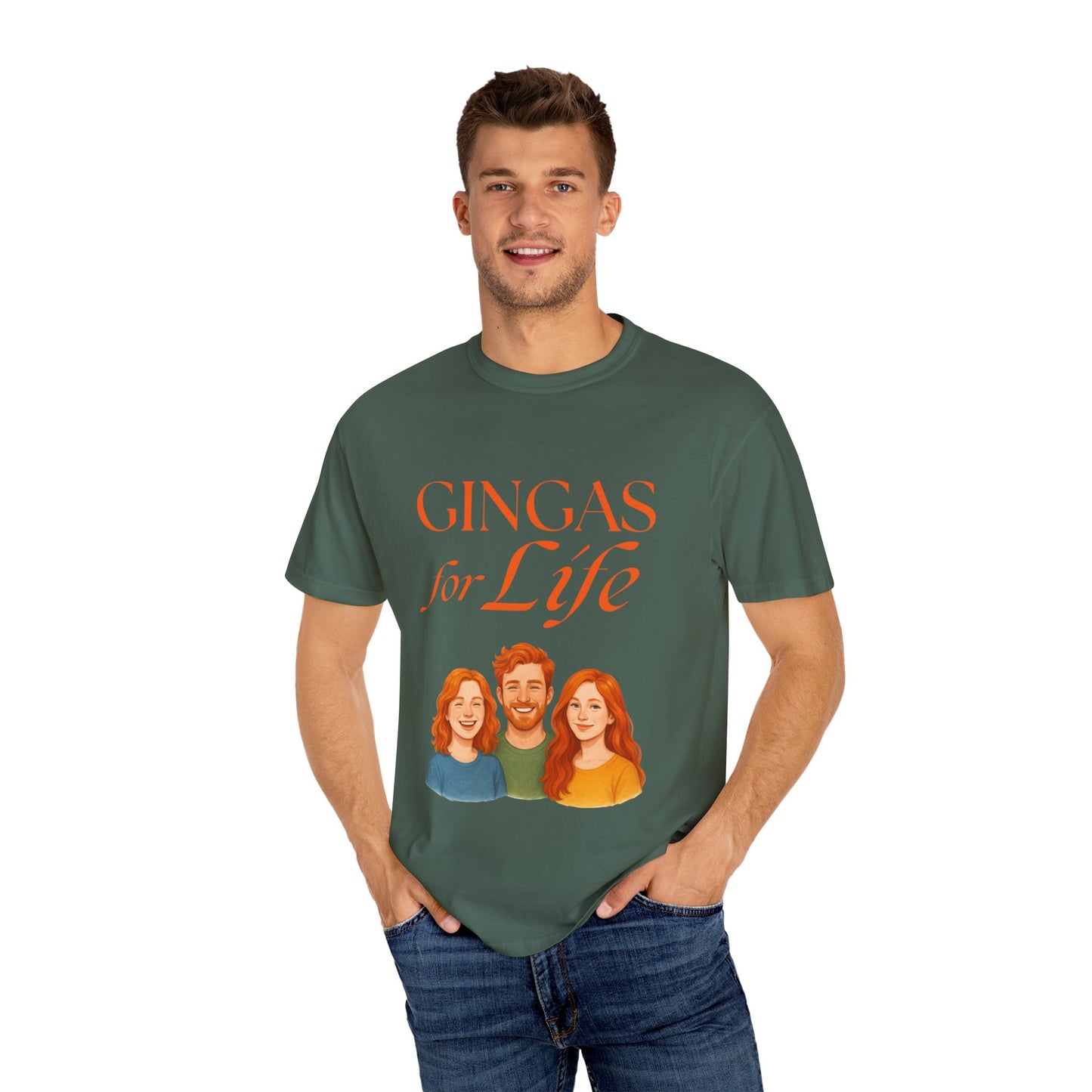 Gingas for Life T-Shirt, Fun T-Shirt for Redheads, Unisex Gift for Friends, Casual Wear, Celebration Tee
