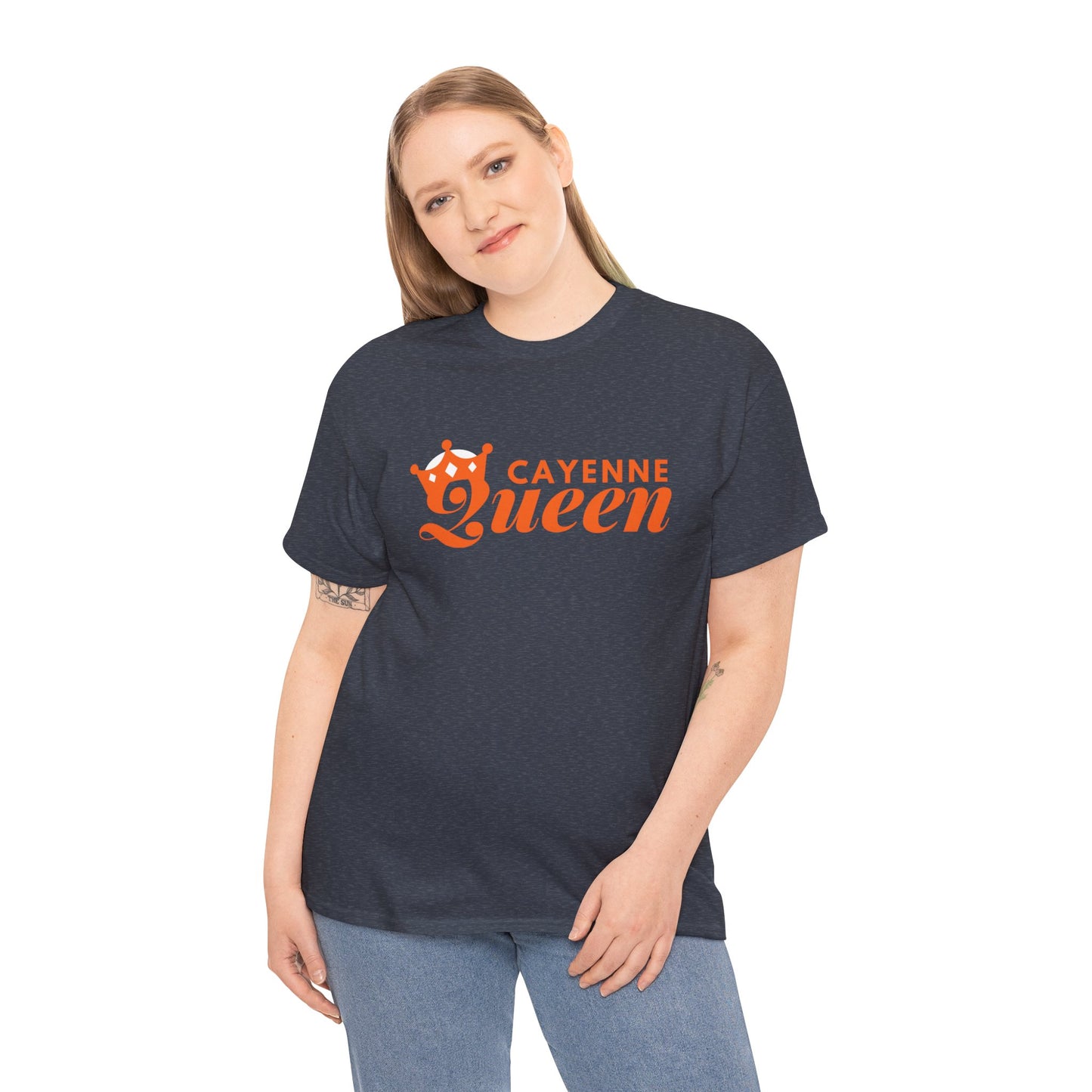 Cayenne Queen Unisex Heavy Cotton Tee, Casual Wear, Gift for Her, Birthday Shirt, Fun Quote Tee, Soft Cotton Top
