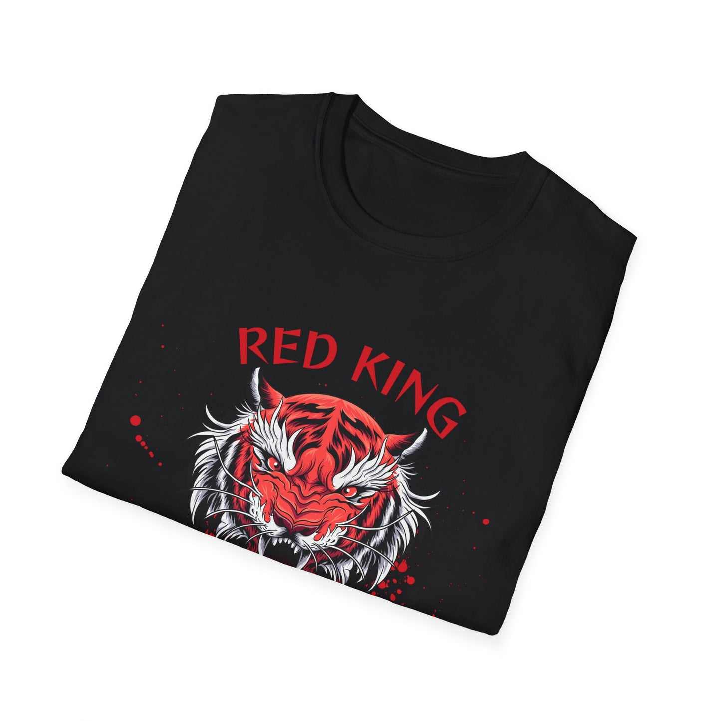Fierce Red King Tiger T-Shirt, Bold Graphic Tee, Unisex Apparel, Streetwear Style, Gift for Animal Lovers