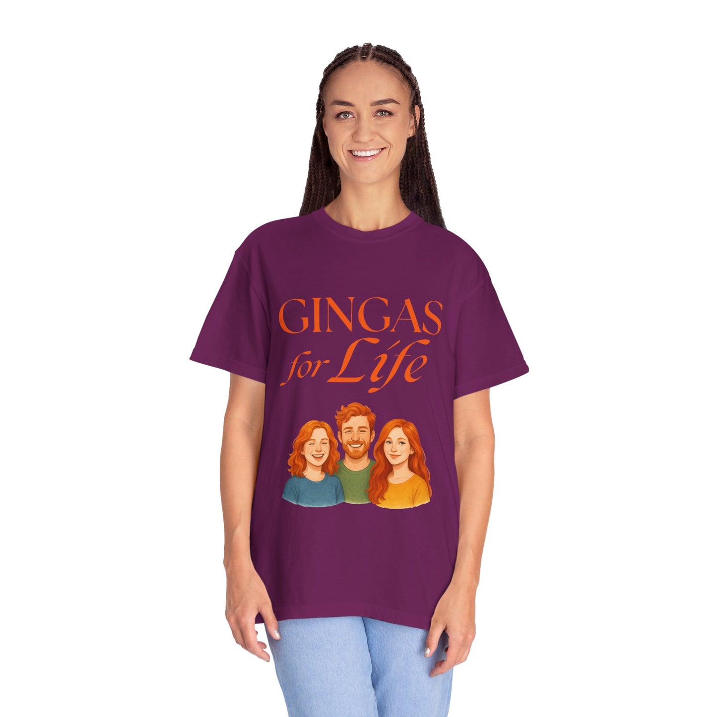 Gingas for Life T-Shirt, Fun T-Shirt for Redheads, Unisex Gift for Friends, Casual Wear, Celebration Tee
