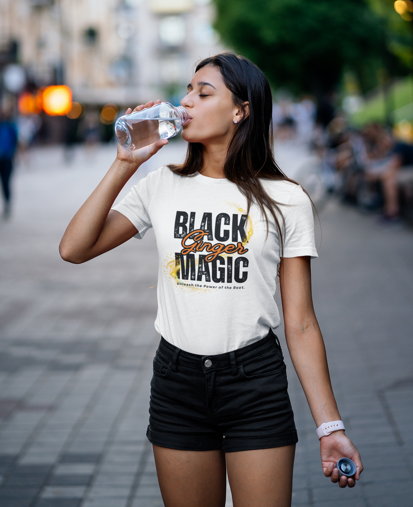 Unisex Heavy Cotton Tee with 'Black Ginger Magic' Design, Empowering Gift for Witches, Everyday Wear, Festivals, Spirituality
