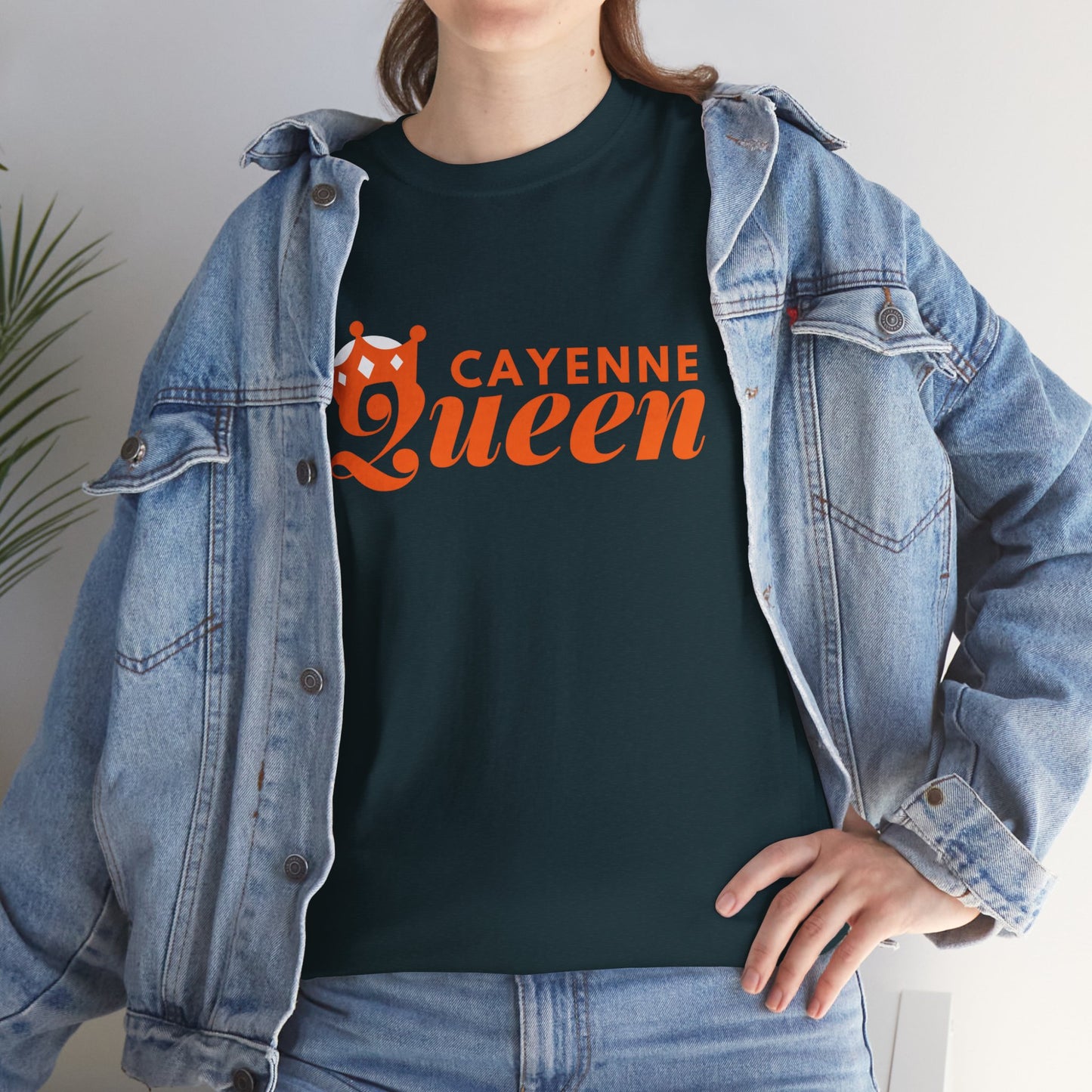 Cayenne Queen Unisex Heavy Cotton Tee, Casual Wear, Gift for Her, Birthday Shirt, Fun Quote Tee, Soft Cotton Top