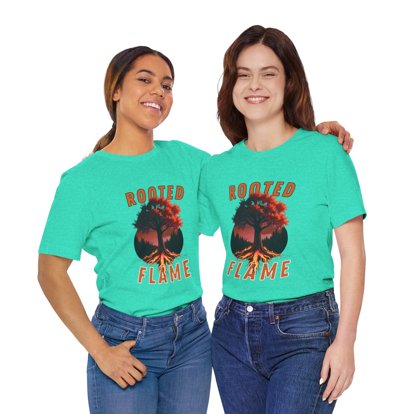Rooted Flame Unisex Tee - Nature-Inspired Graphic Shirt, Casual Wear, Gift for Nature Lovers, Eco-Friendly Fashion, Fall Vibes