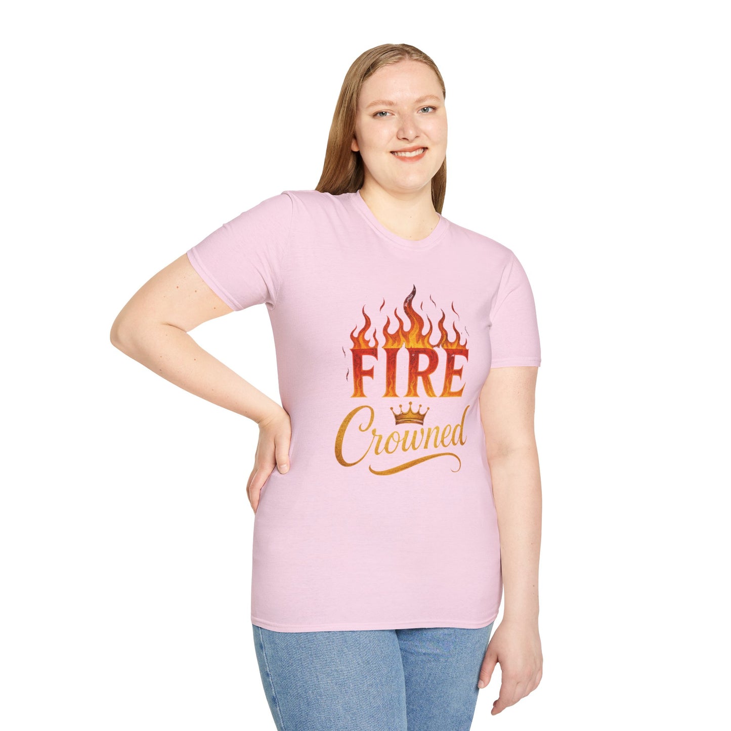 Fire Crowned Unisex Softstyle T-Shirt | Summer Vibes Tee, Gift for Him/Her, Festival Shirt, Casual Wear, Birthday Apparel