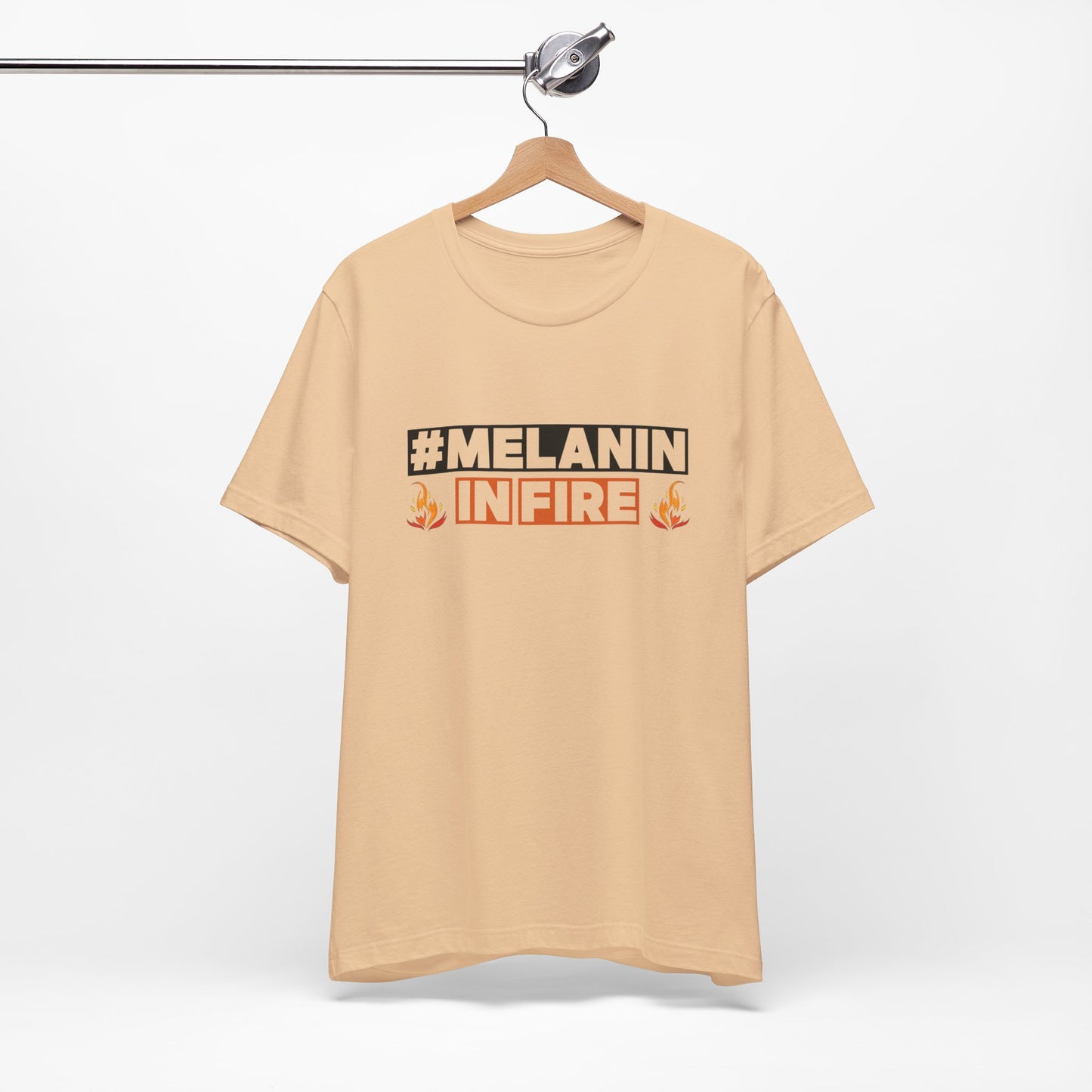 #MELANIN IN FIRE Tee - Empowering Unisex Jersey Short Sleeve, Black History Month, Gift for Friends, Pride Apparel, Urban Fashion