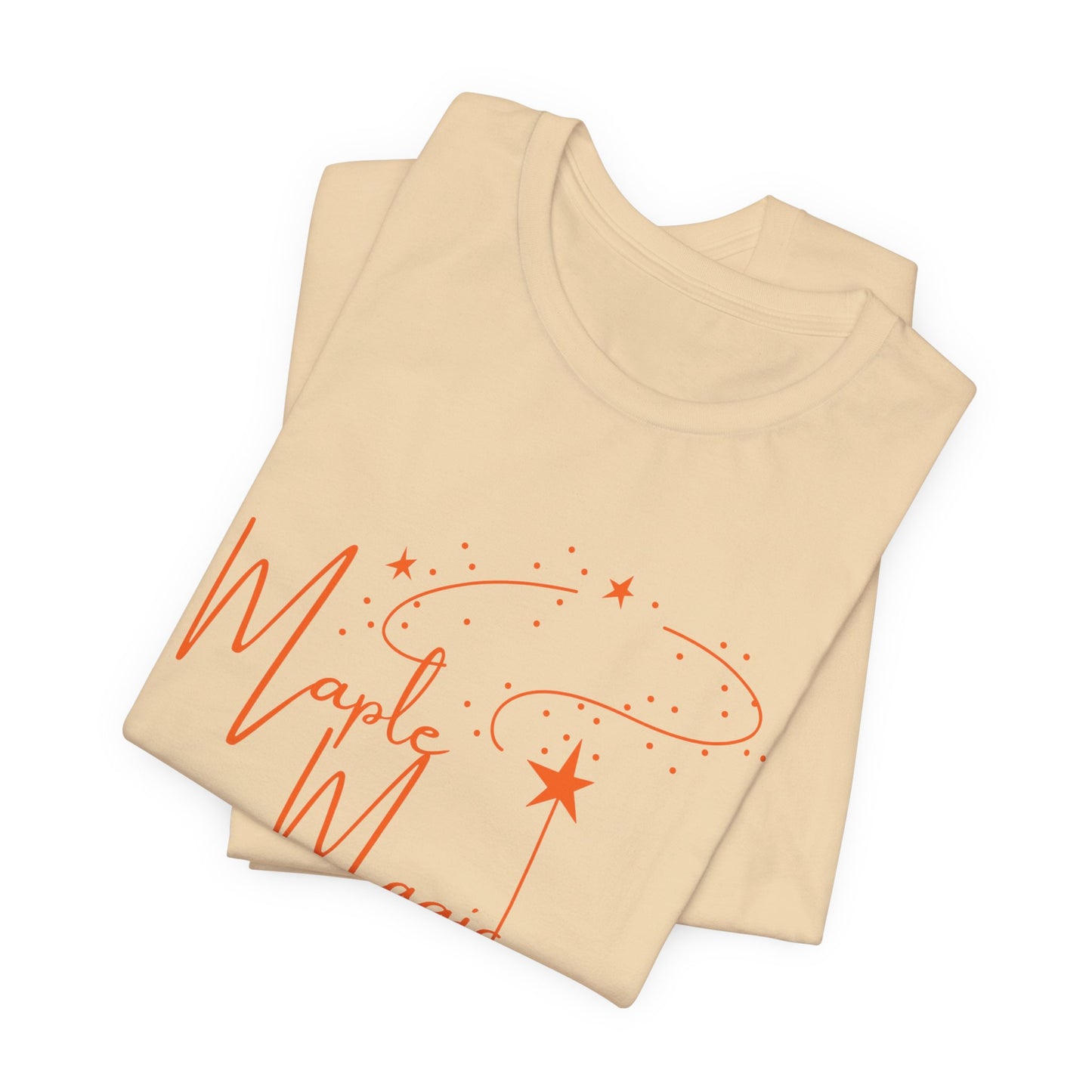 Maple Magic Unisex Tee, Cute Graphic Shirt, Fall Apparel, Seasonal Gift, Nature Lover T-Shirt, Cozy Vibes Fashion