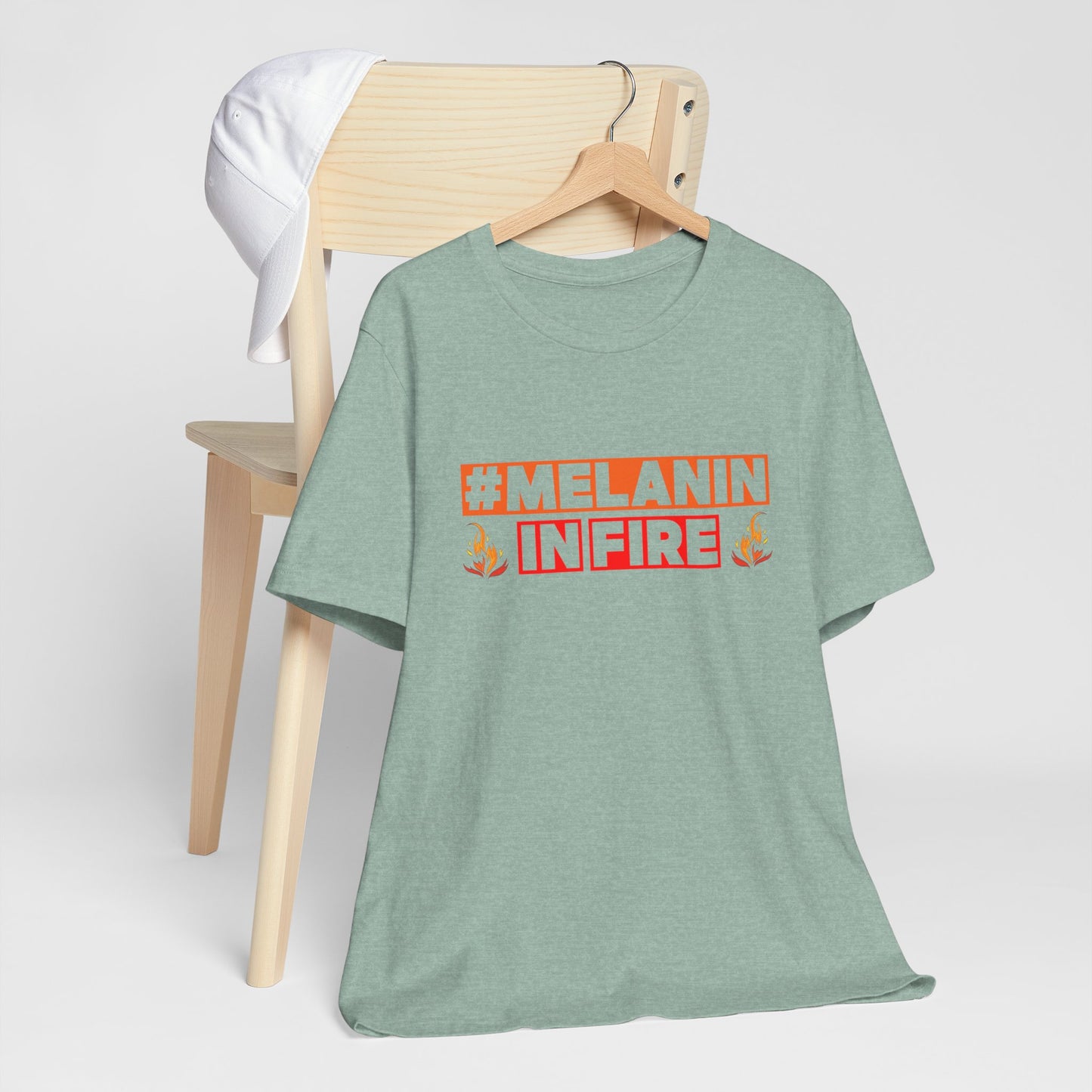 #MELANIN IN FIRE Unisex Jersey Tee, Summer Fashion, Afrocentric Shirt, Gift for Her, All-Occasion Top, Urban Lifestyle Wear