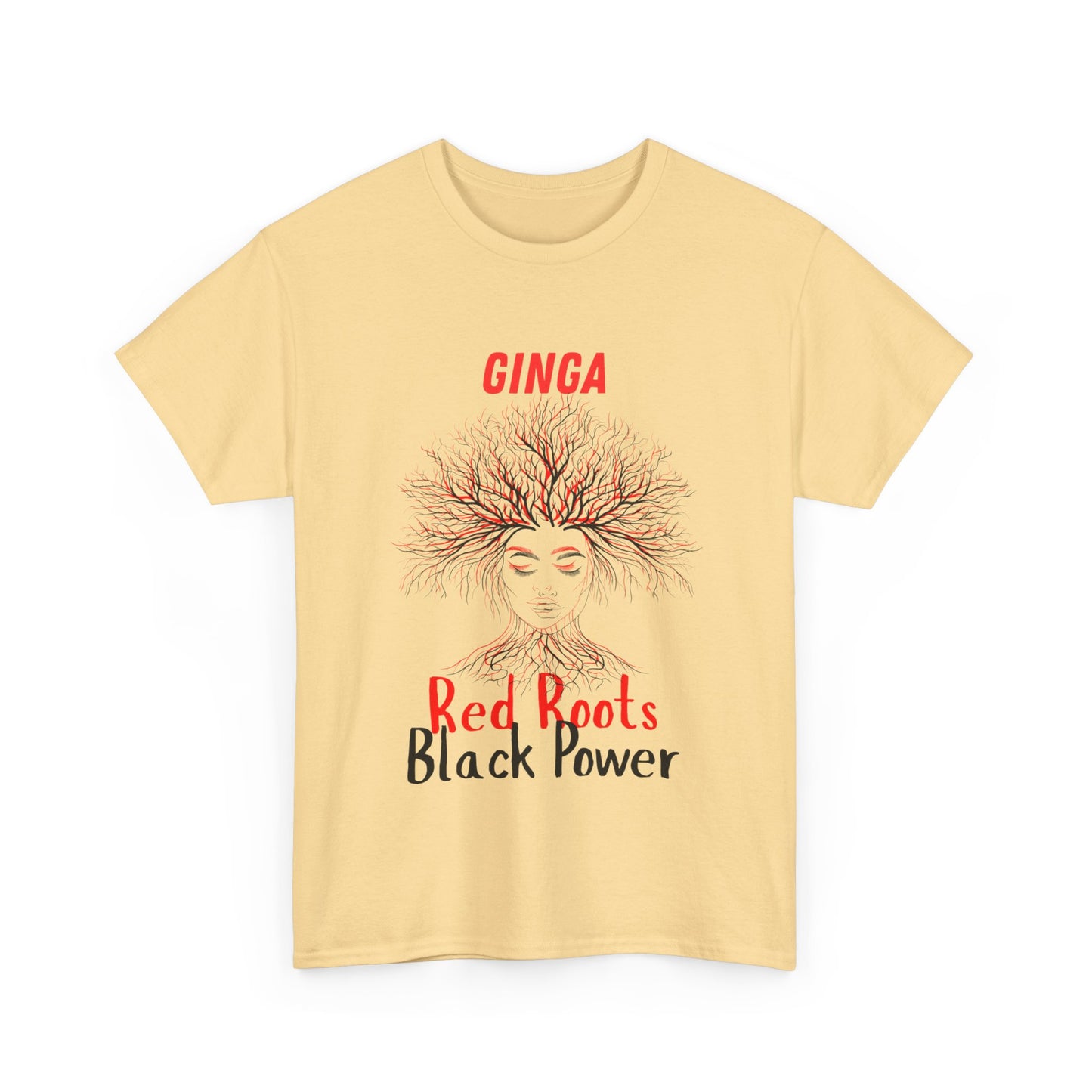 Empowering Art Tee: GINGA, Red Boots, Black Power, Unisex Cotton Shirt, Black History Month, Gifts for Activists, Statement Apparel