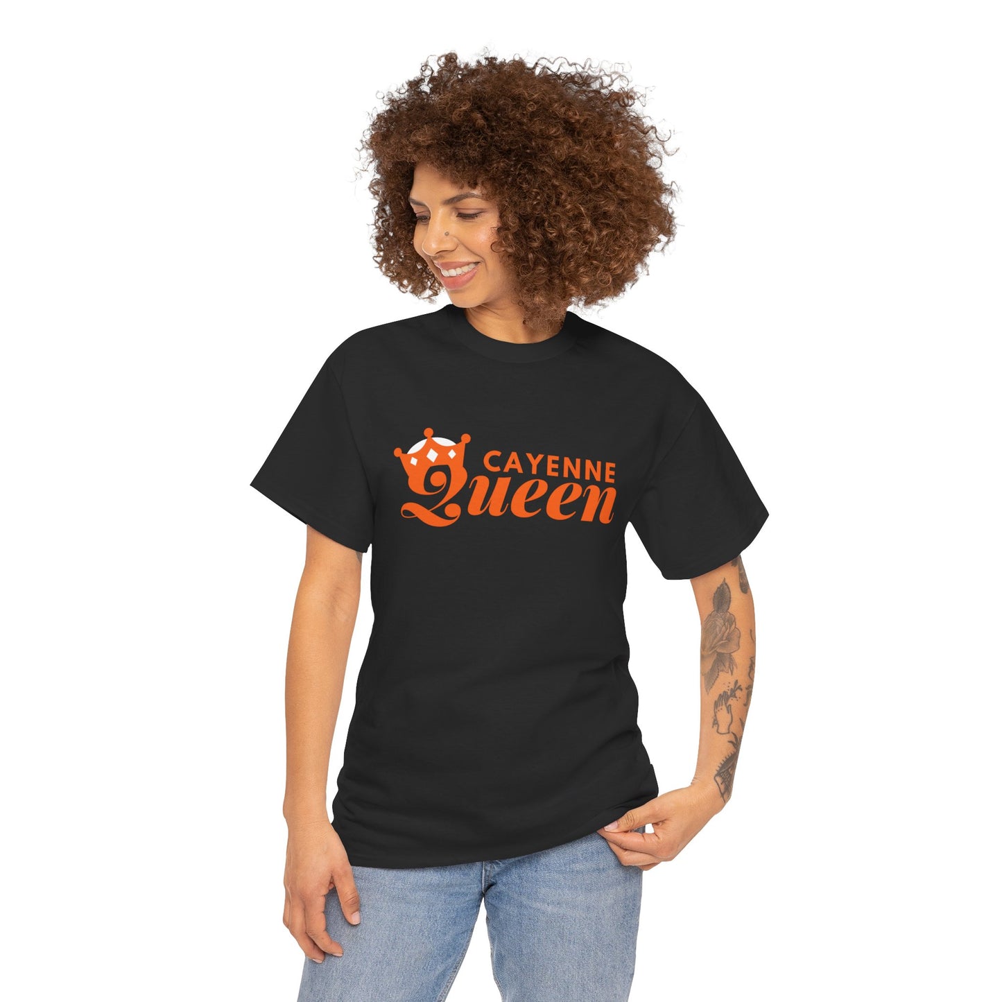 Cayenne Queen Unisex Heavy Cotton Tee, Casual Wear, Gift for Her, Birthday Shirt, Fun Quote Tee, Soft Cotton Top