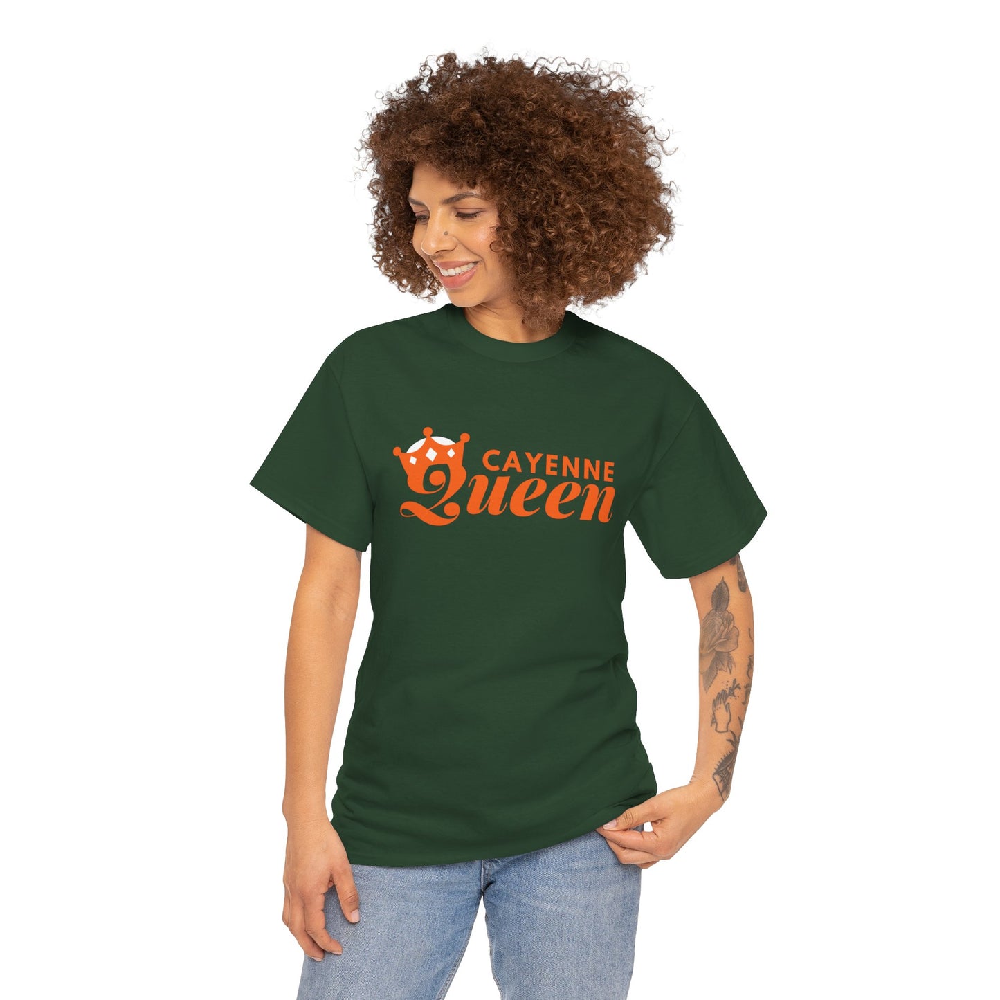 Cayenne Queen Unisex Heavy Cotton Tee, Casual Wear, Gift for Her, Birthday Shirt, Fun Quote Tee, Soft Cotton Top