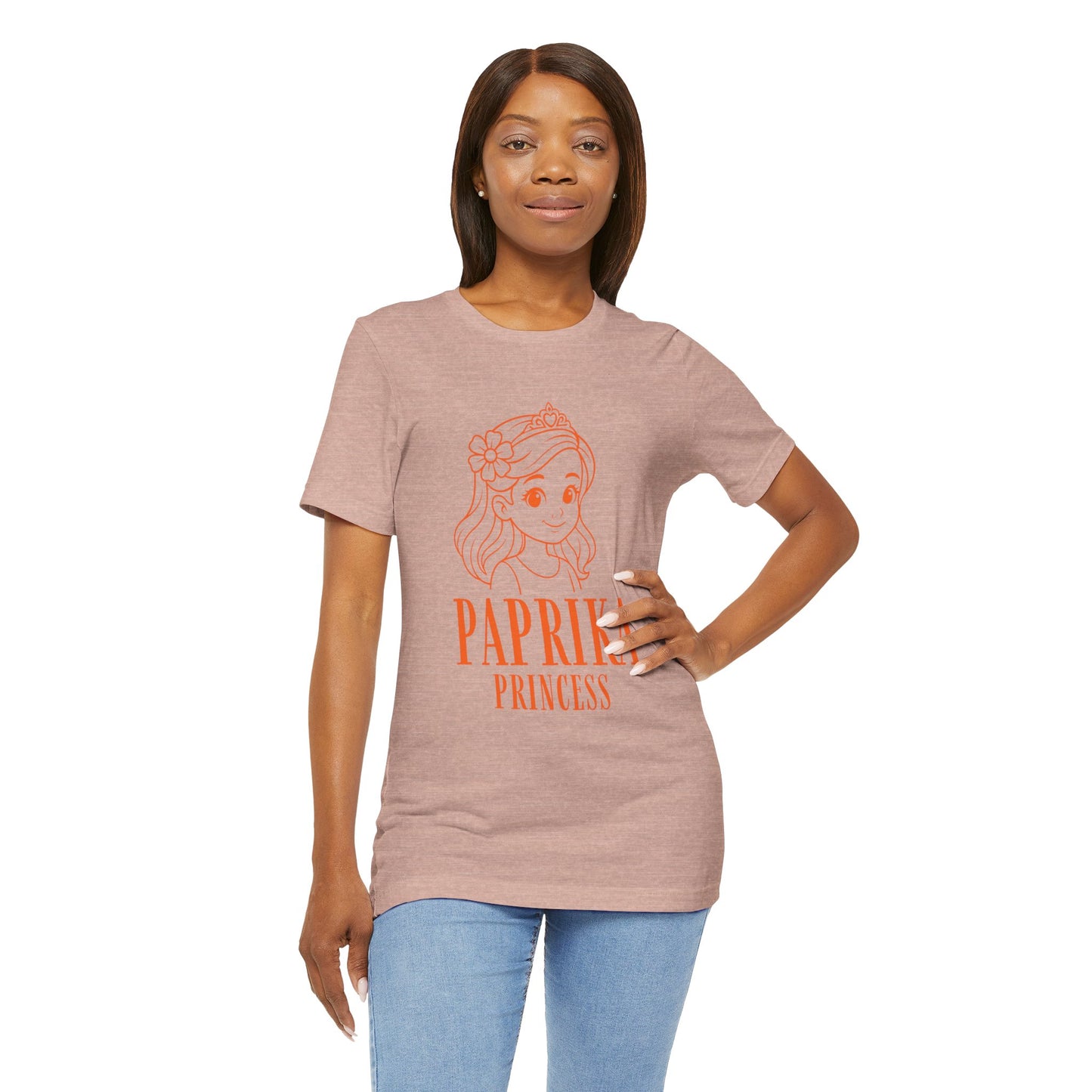 Paprika Princess Unisex Tee - Cute Graphic T-Shirt for Girls, Fun Casual Wear, Birthday Gift, Princess Theme, Gift for Kids