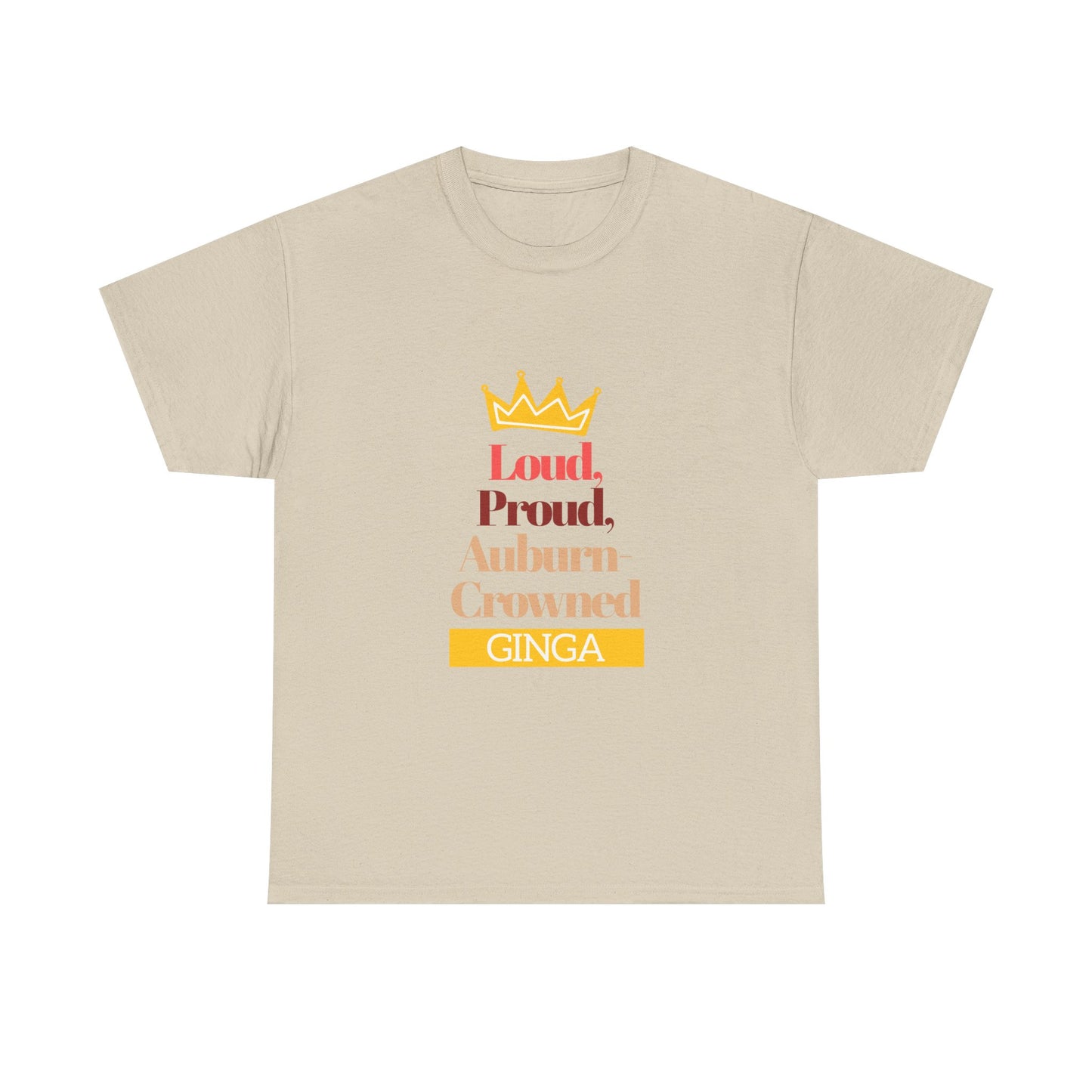 Proud Auburn Crowned Ginga T-Shirt - Unisex Heavy Cotton Tee, Gift for Her, Family Reunion, Birthday, Casual Wear, Motivational Tee