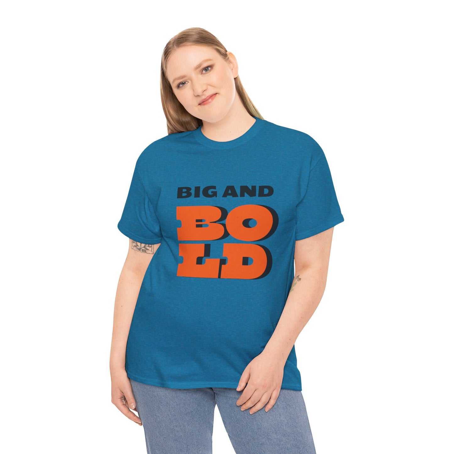 Big and Bold Unisex Heavy Cotton Tee, Casual Wear, Street Style, Gift for Him/Her, Everyday Comfort, Graphic Tee